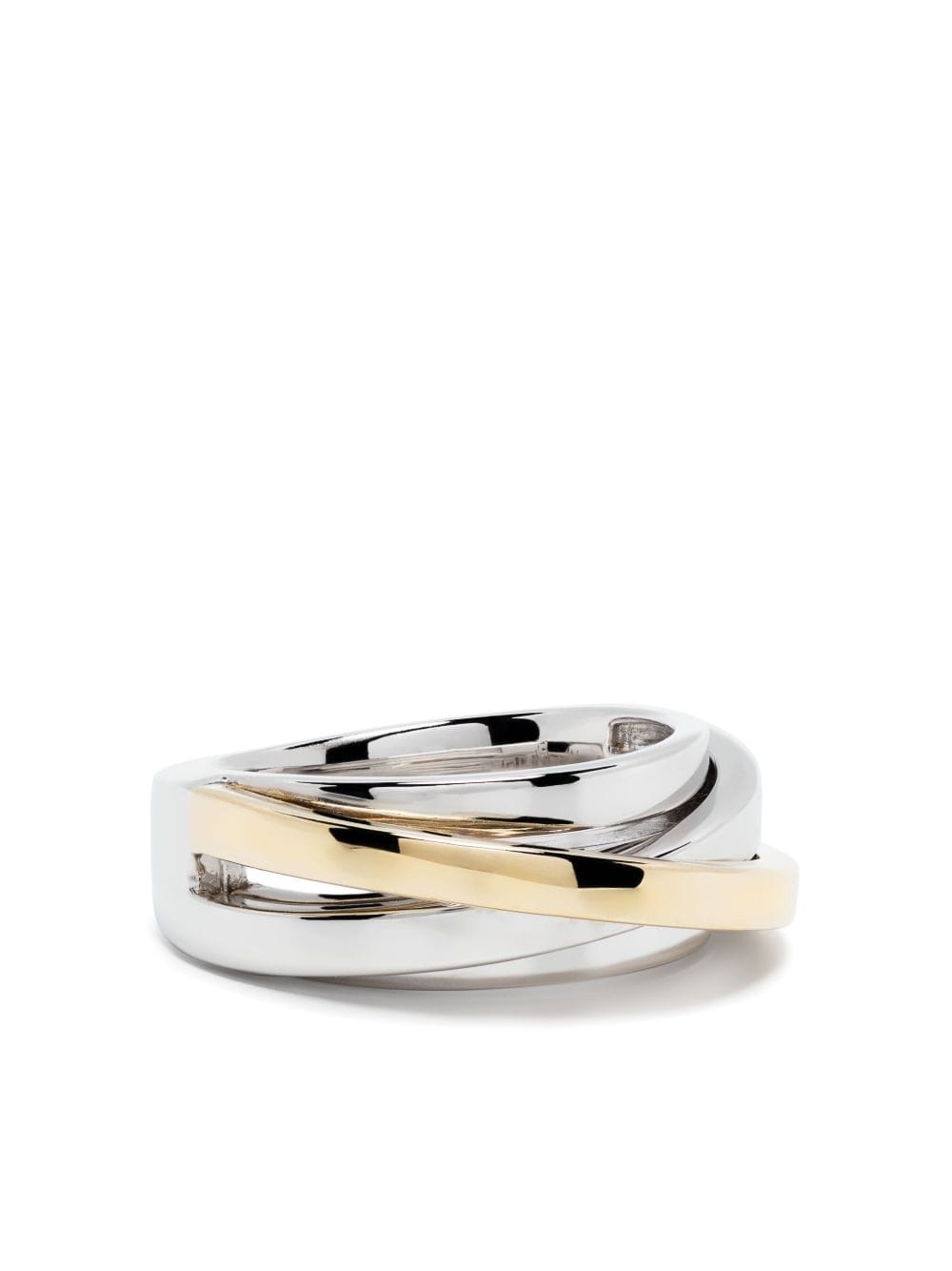 Tom Wood 9K gold and sterling silver Orb Slim Duo ring