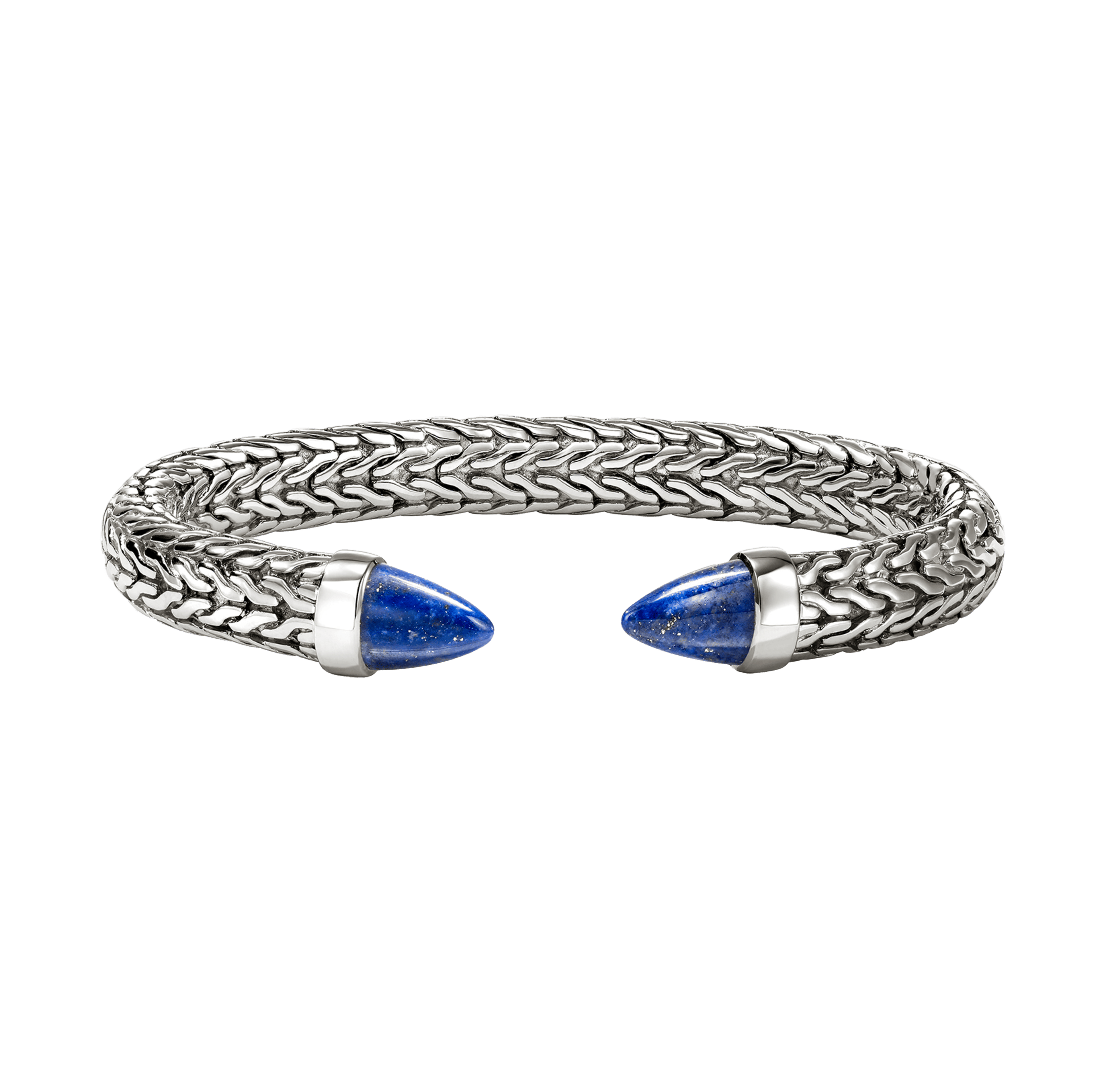 John Hardy Spear 50 Sterling Silver Flex Cuff with Lapis Lazuli, 8.9 mm