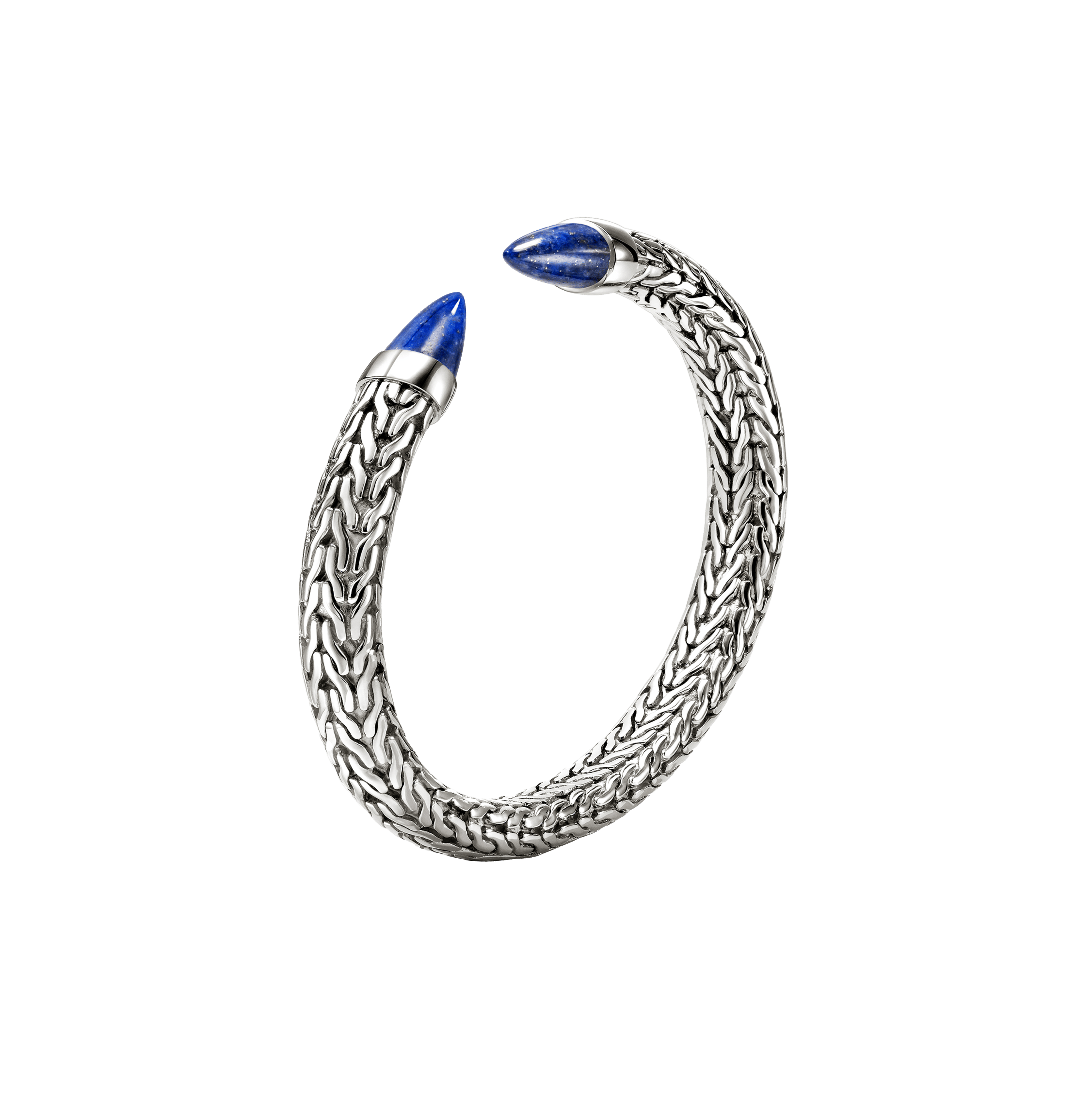 John Hardy Spear 50 Sterling Silver Flex Cuff with Lapis Lazuli, 8.9 mm