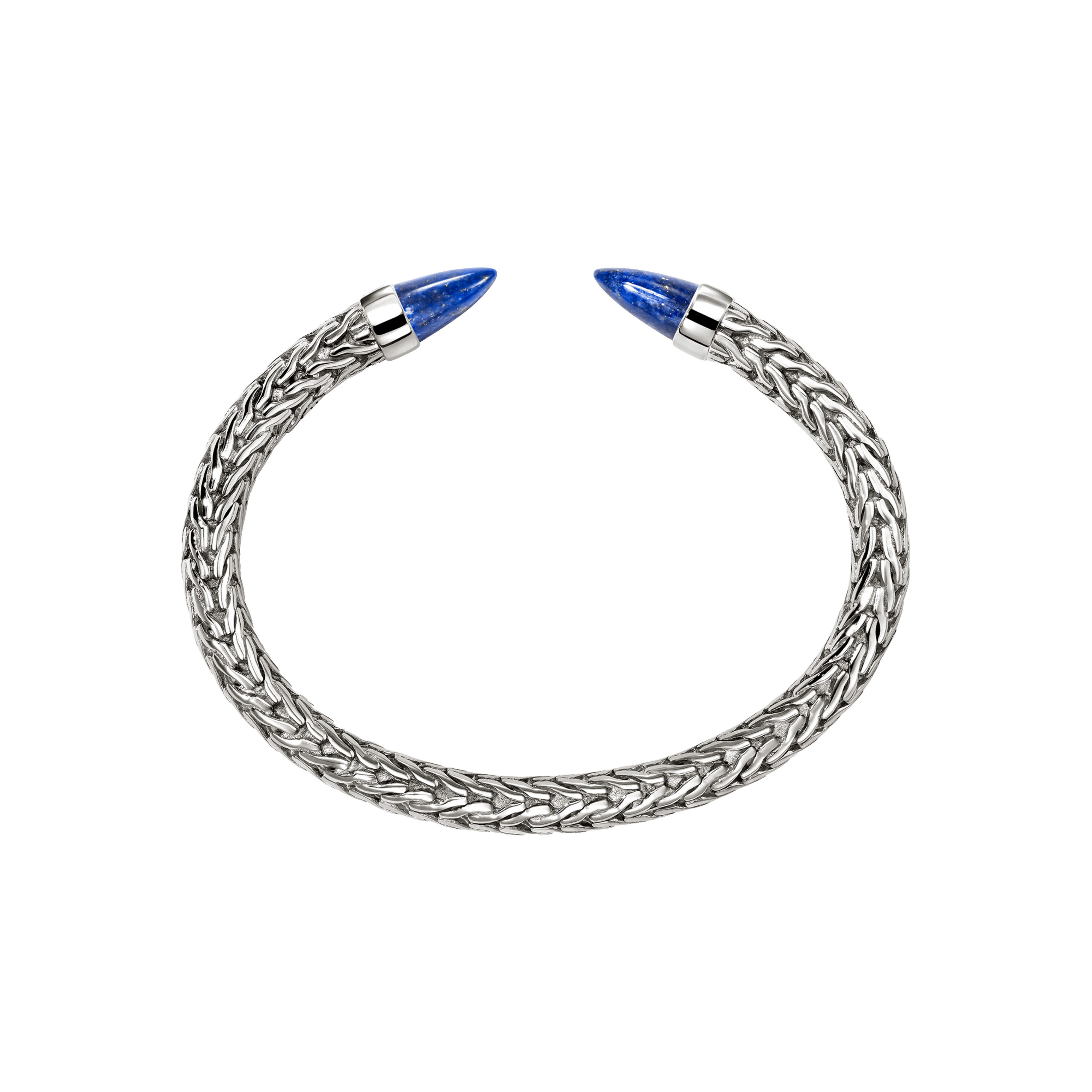 John Hardy Spear 50 Sterling Silver Flex Cuff with Lapis Lazuli, 8.9 mm
