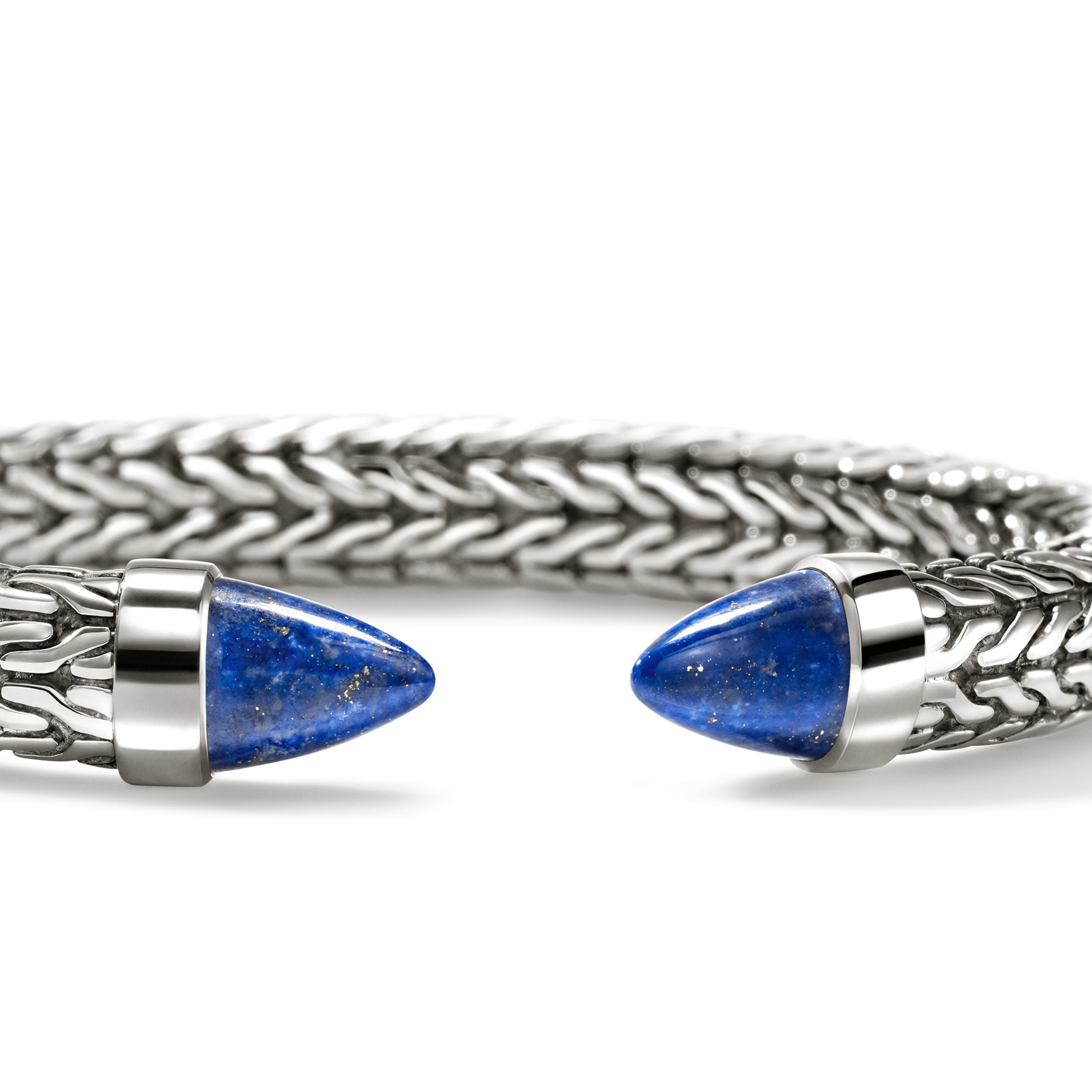 John Hardy Spear 50 Sterling Silver Flex Cuff with Lapis Lazuli, 8.9 mm