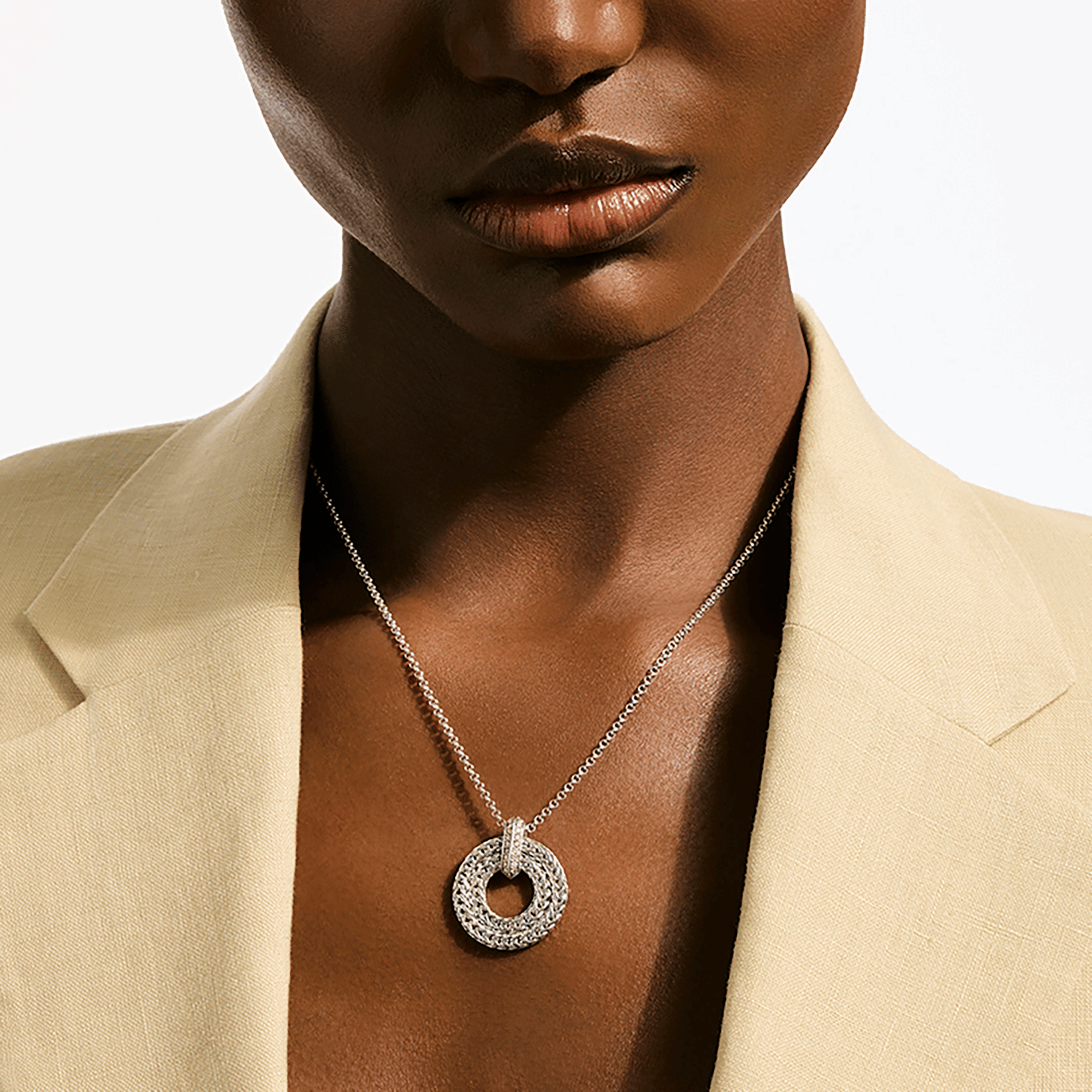 John Hardy Icon Link Sterling Silver Pendant with Diamonds