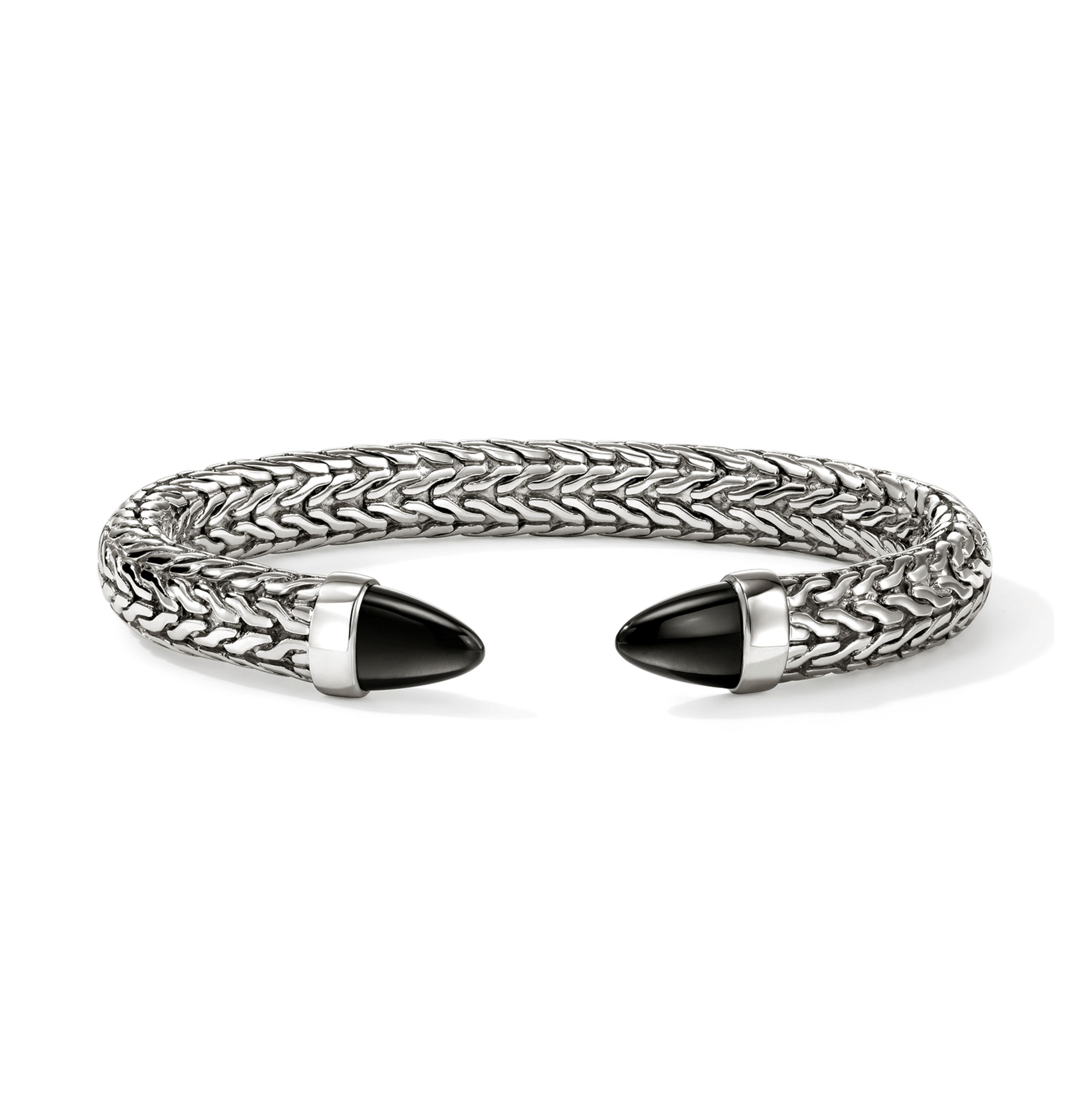 John Hardy Spear 50 Sterling Silver and Black Onyx Flex Cuff
