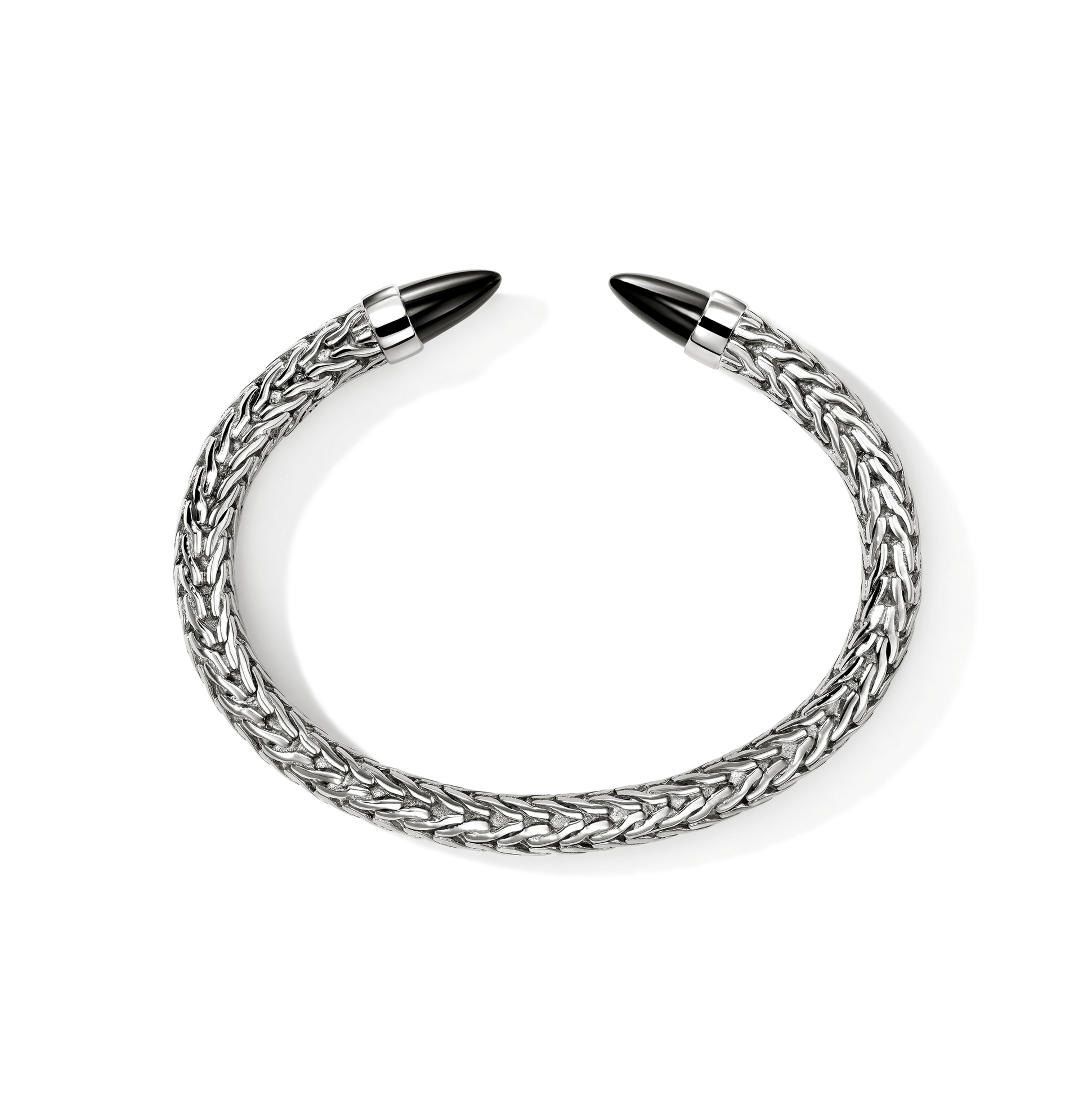 John Hardy Spear 50 Sterling Silver and Black Onyx Flex Cuff