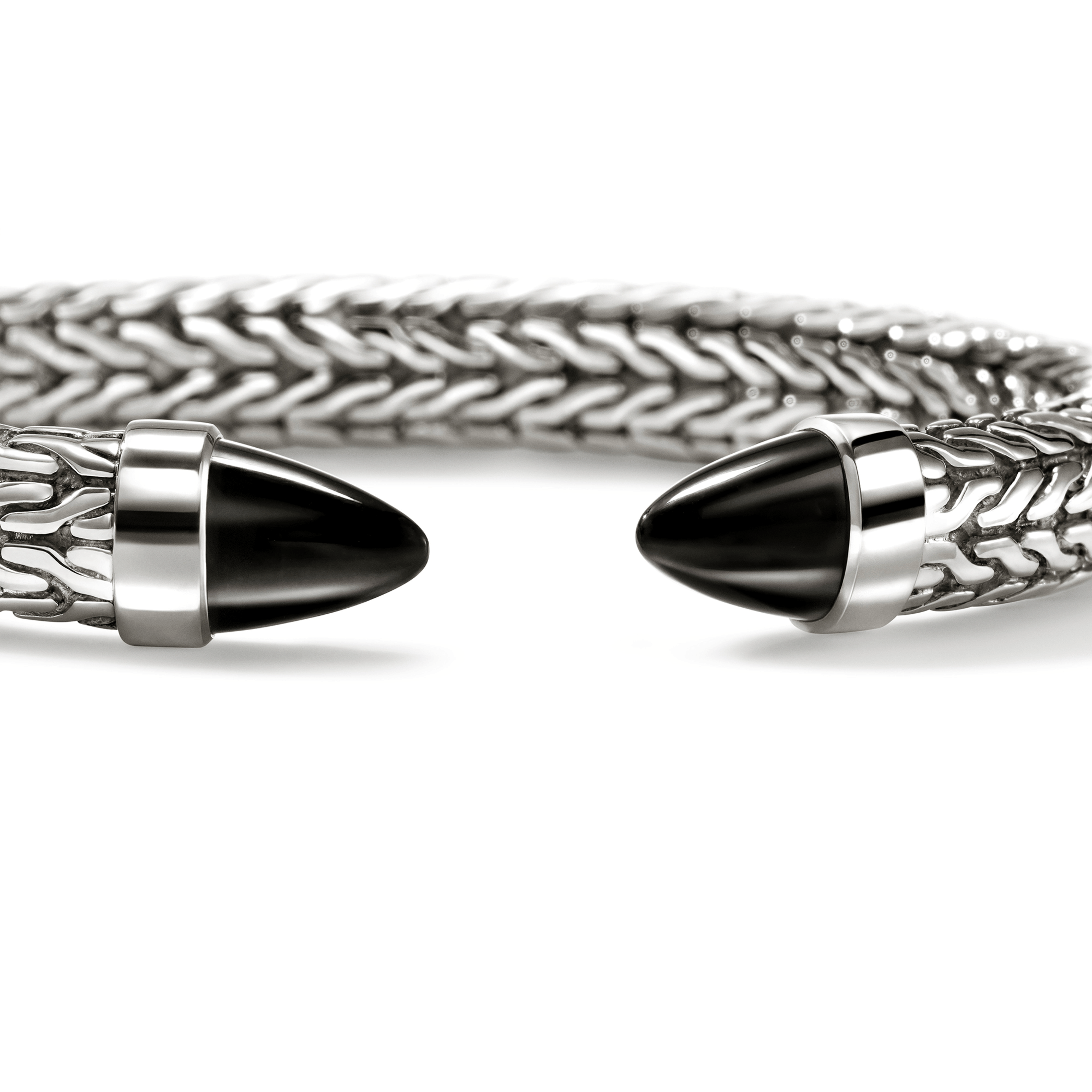 John Hardy Spear 50 Sterling Silver and Black Onyx Flex Cuff