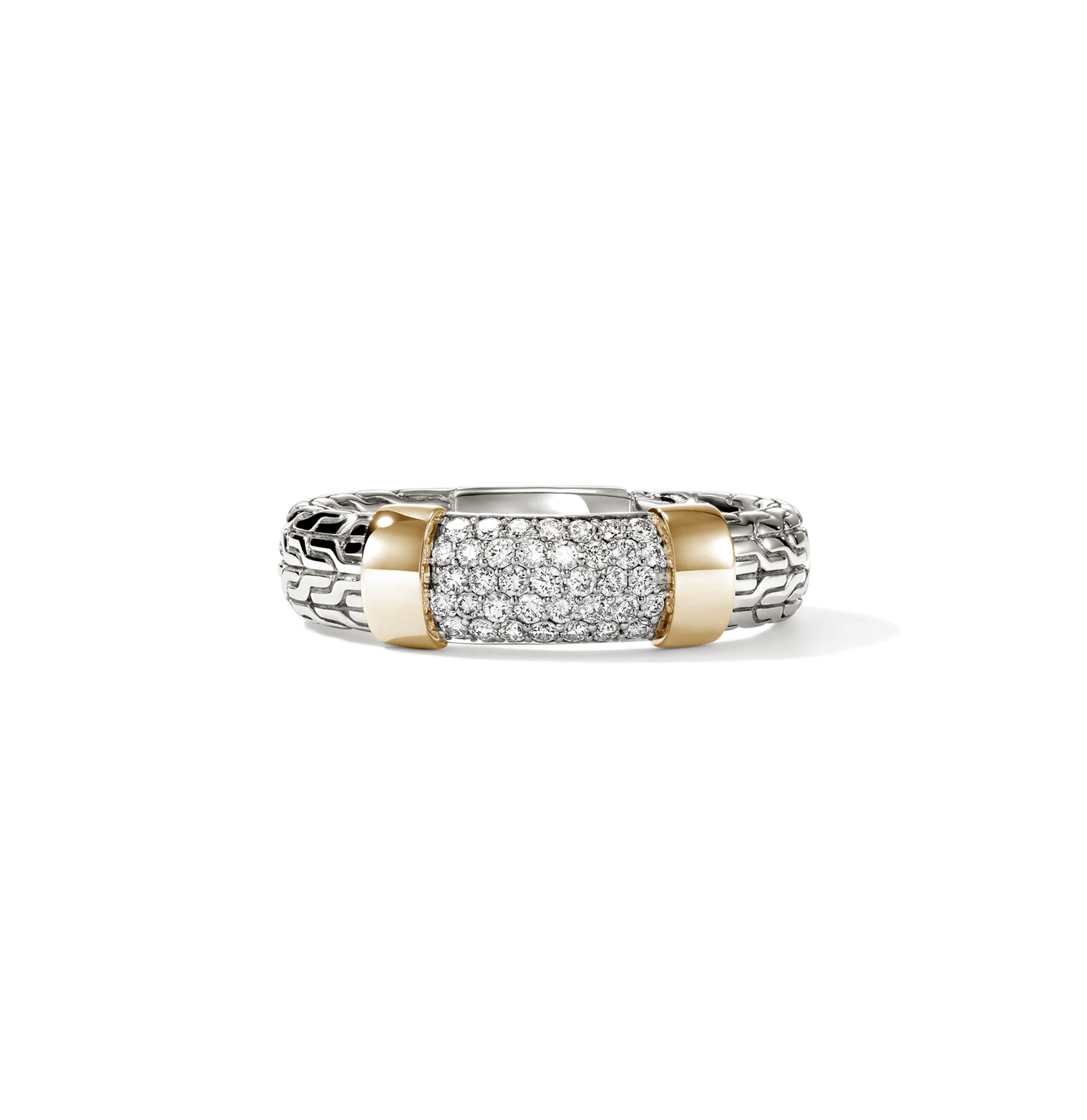 John Hardy Essentials Mixed Metals Pavé Diamond Band