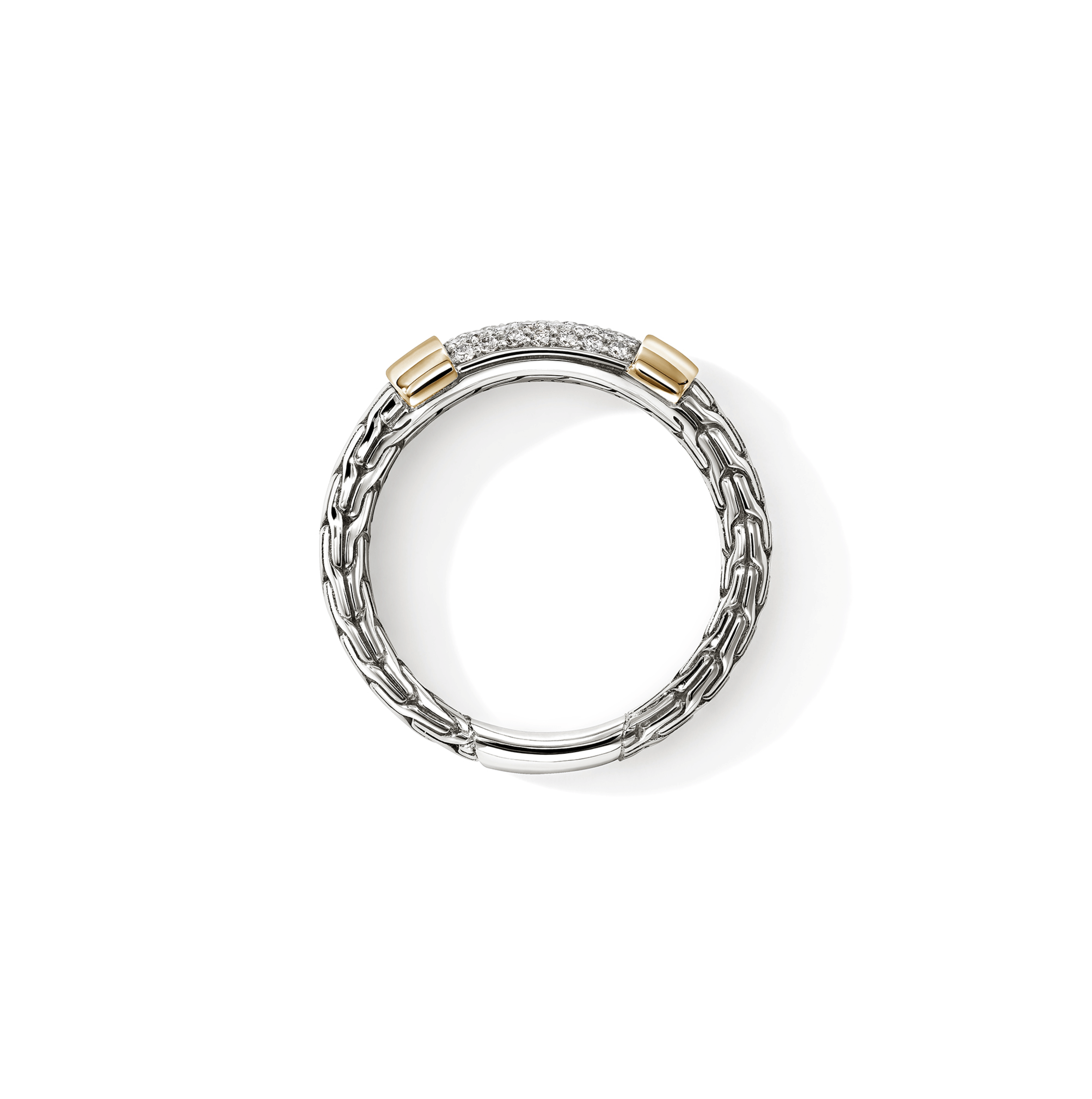 John Hardy Essentials Mixed Metals Pavé Diamond Band