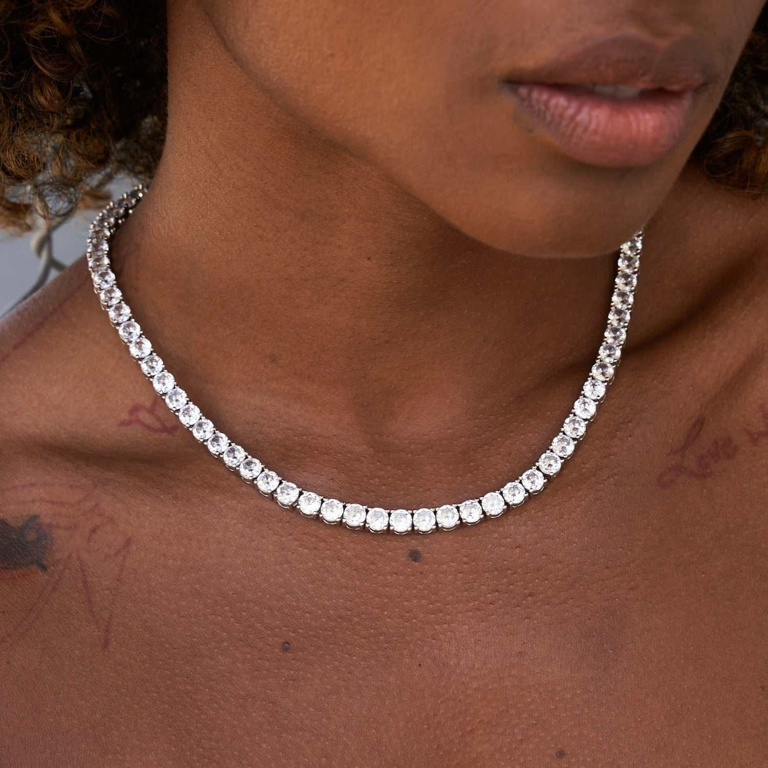 Womens MAS 5 mm Diamond Tennis Necklace