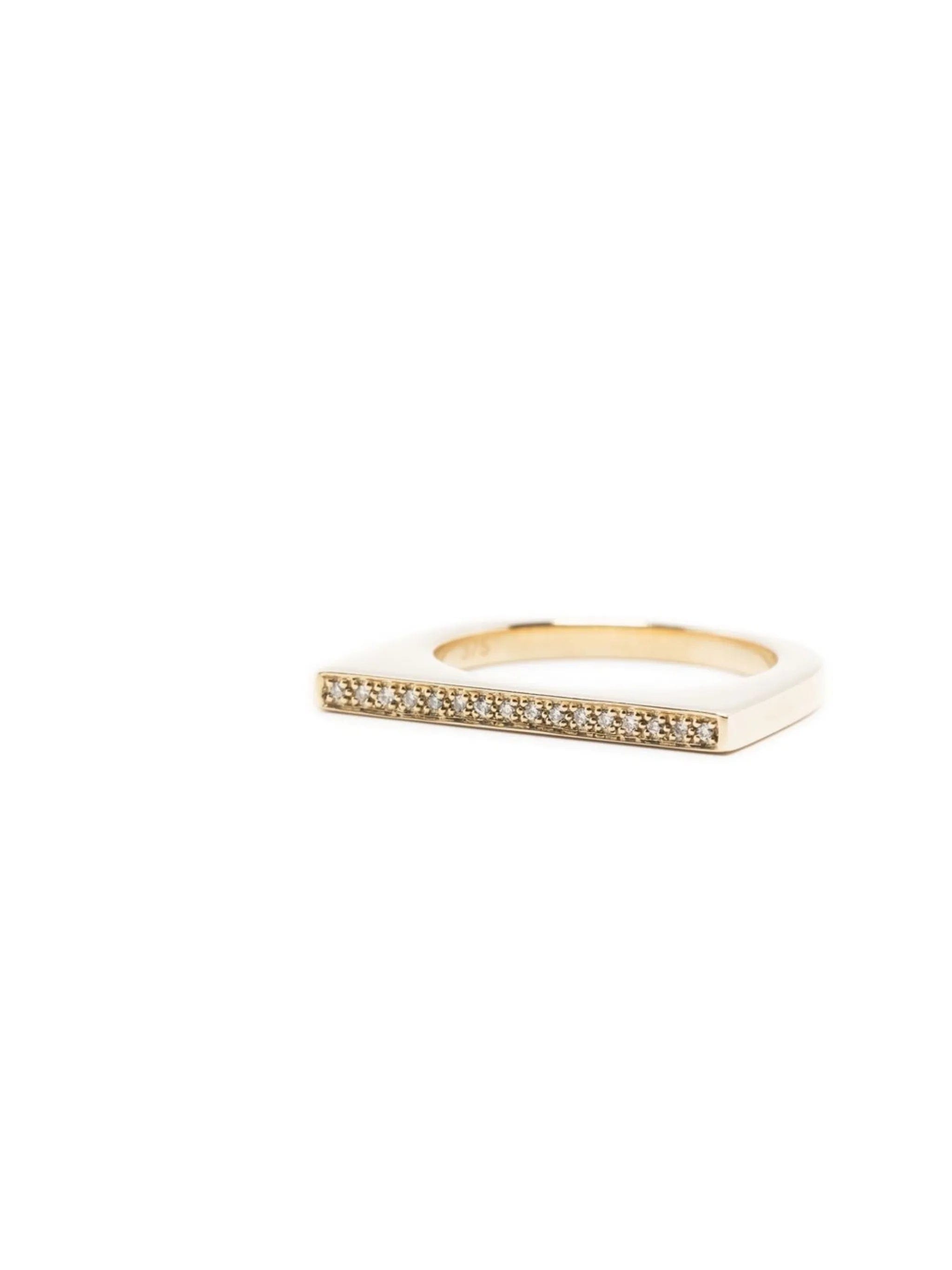 Tom Wood Sleek 9kt gold diamond ring