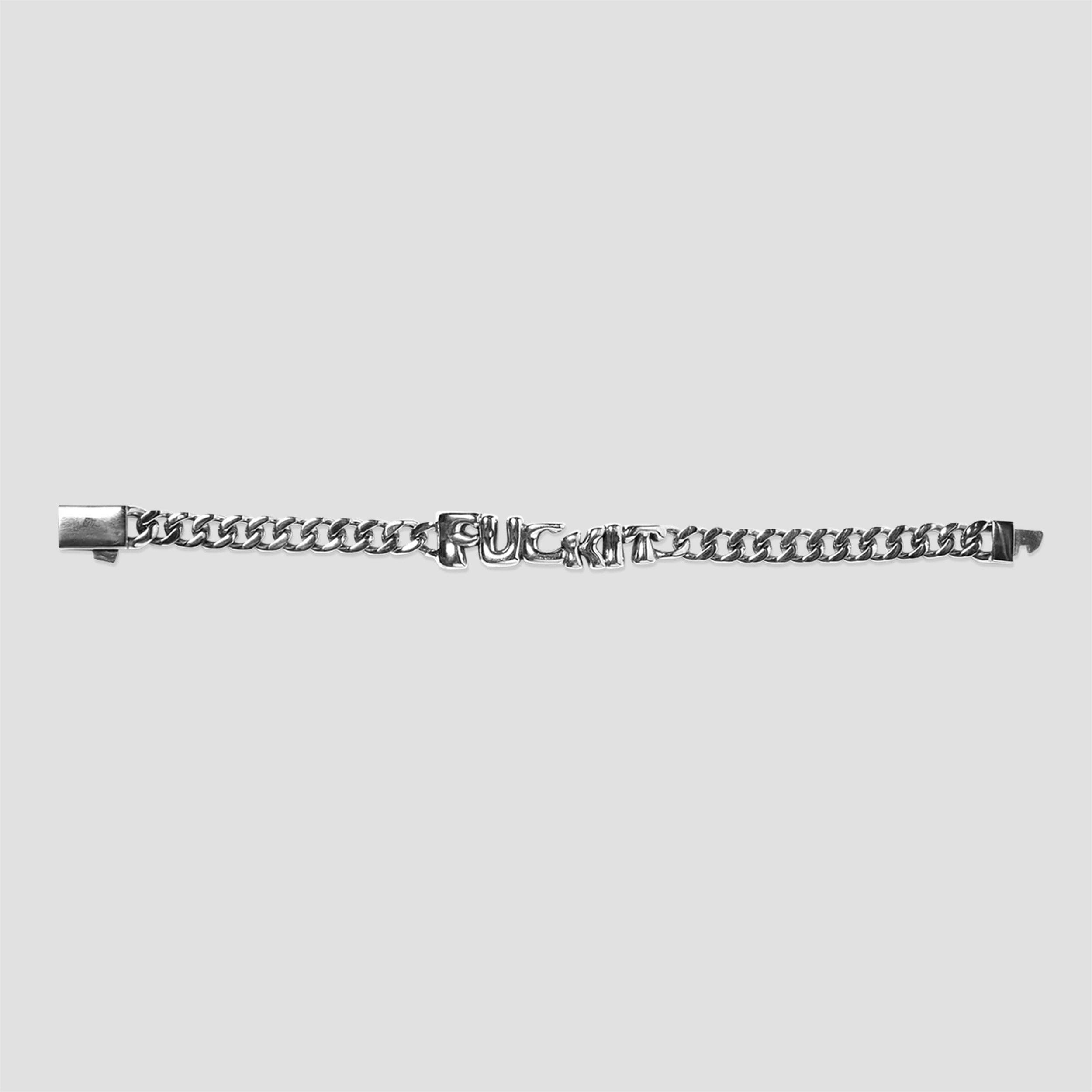 HUF Fuck It Warped Id Bracelet Silver