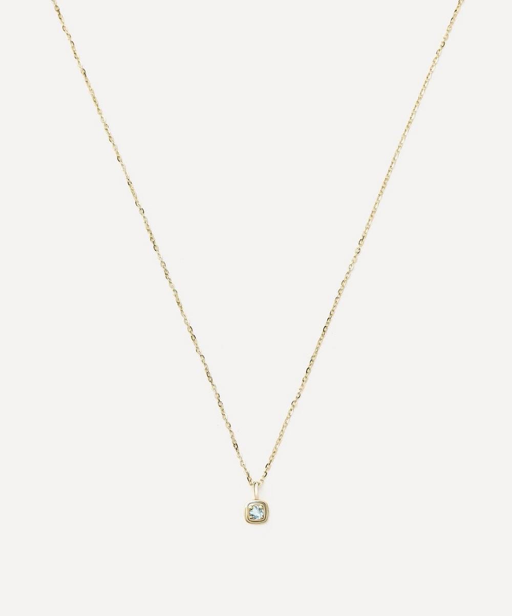 Missoma 14ct Gold Fine March Birthstone Pendant Necklace