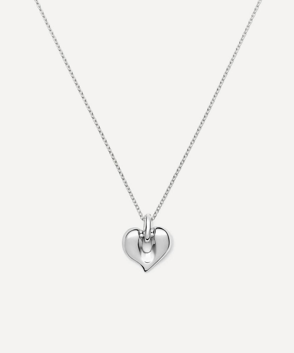 Missoma Silver Molten Heart Pendant Necklace
