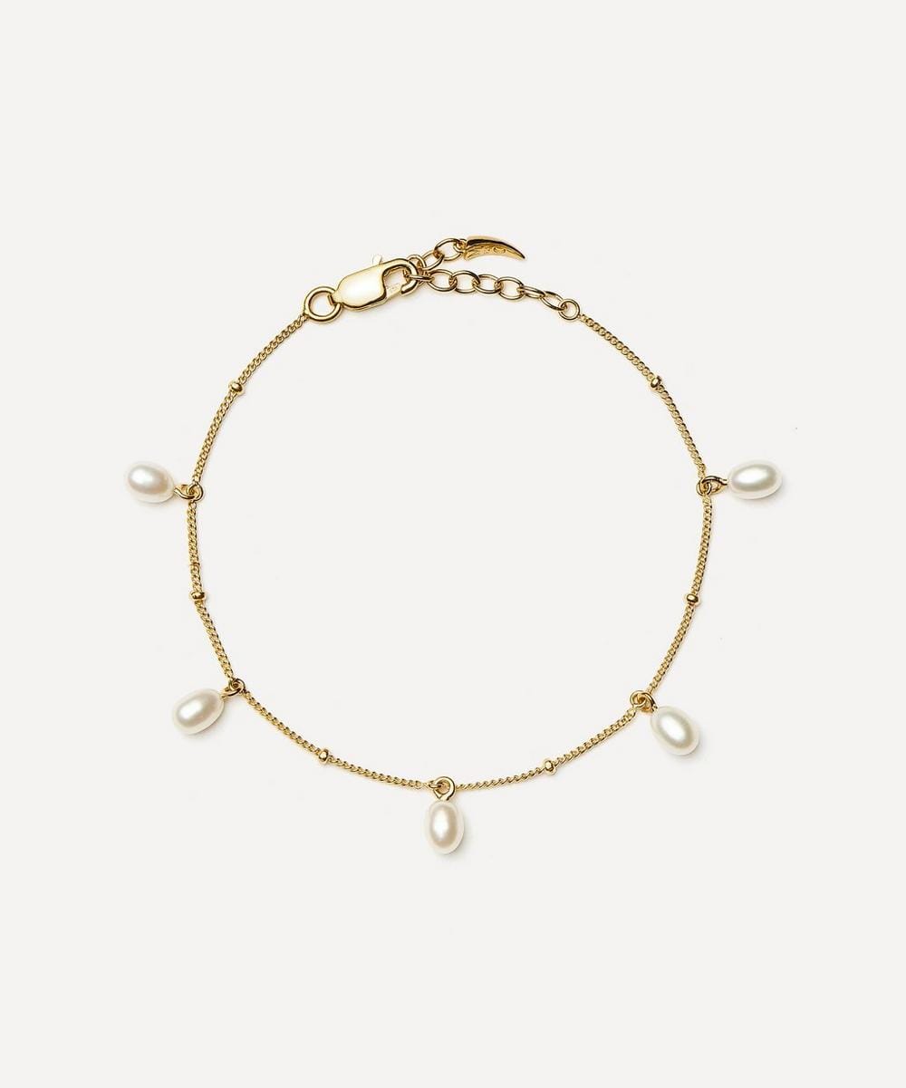 Missoma 18ct Gold - Plated Vermeil Silver Baya Baroque Pearl Chain Bracelet