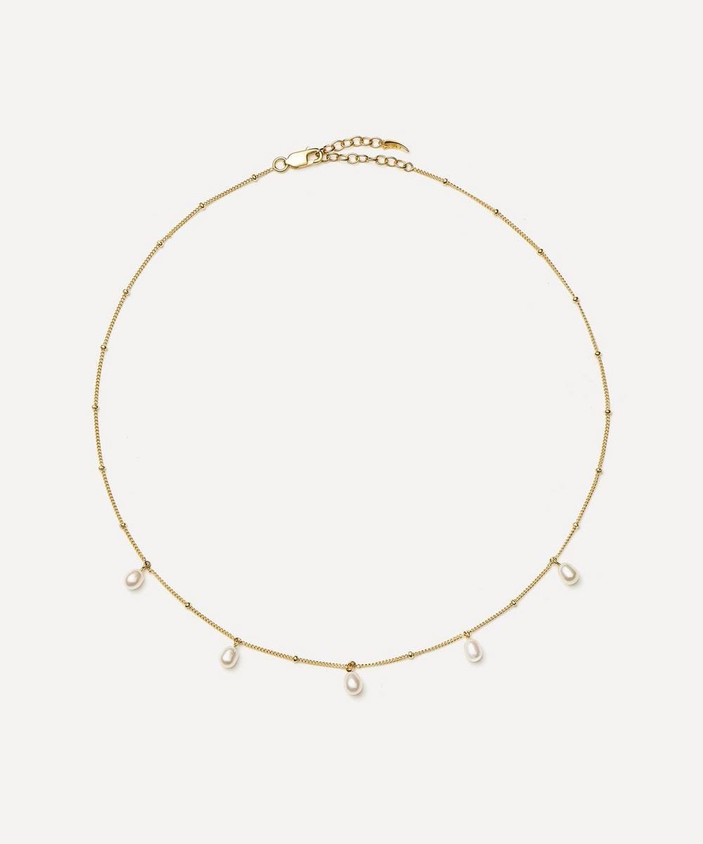 Missoma 18ct Gold - Plated Vermeil Silver Baya Baroque Pearl Chain Choker Necklace