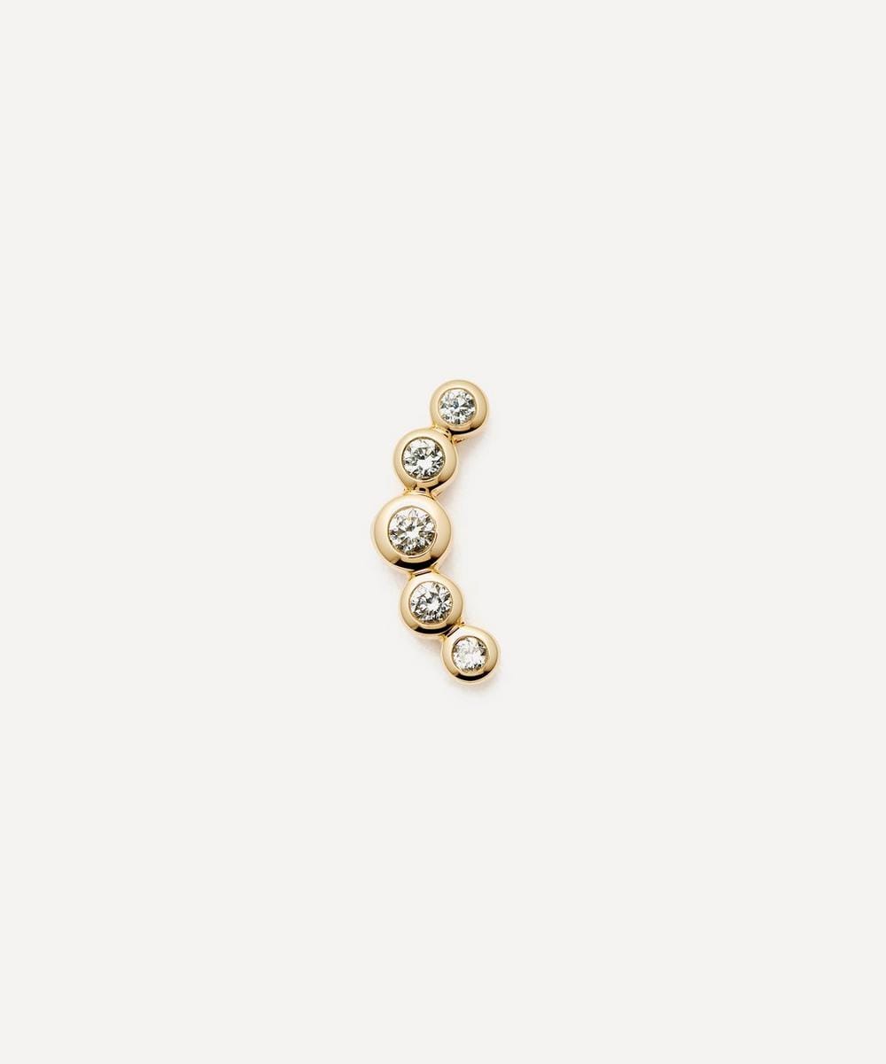 Missoma 14ct Gold Diamond Ear Climber Flat Back Stud Earring