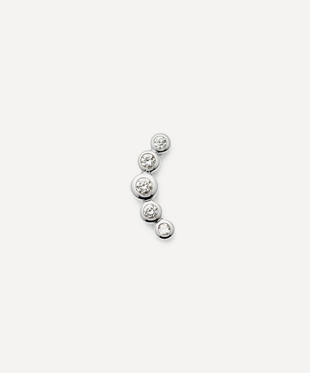 Missoma 14ct White Gold Diamond Ear Climber Flat Back Stud Earring