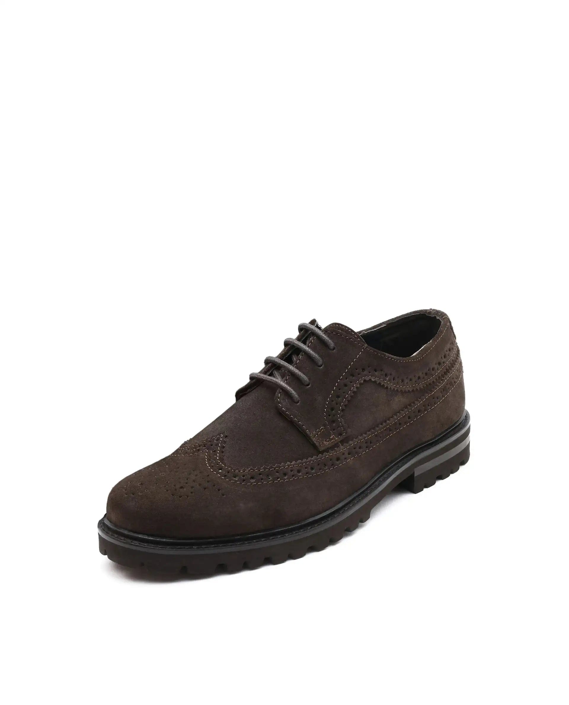 RAREZ Rare Rabbit Men Brix Coffee Suede Lace - Up Closure Shoes