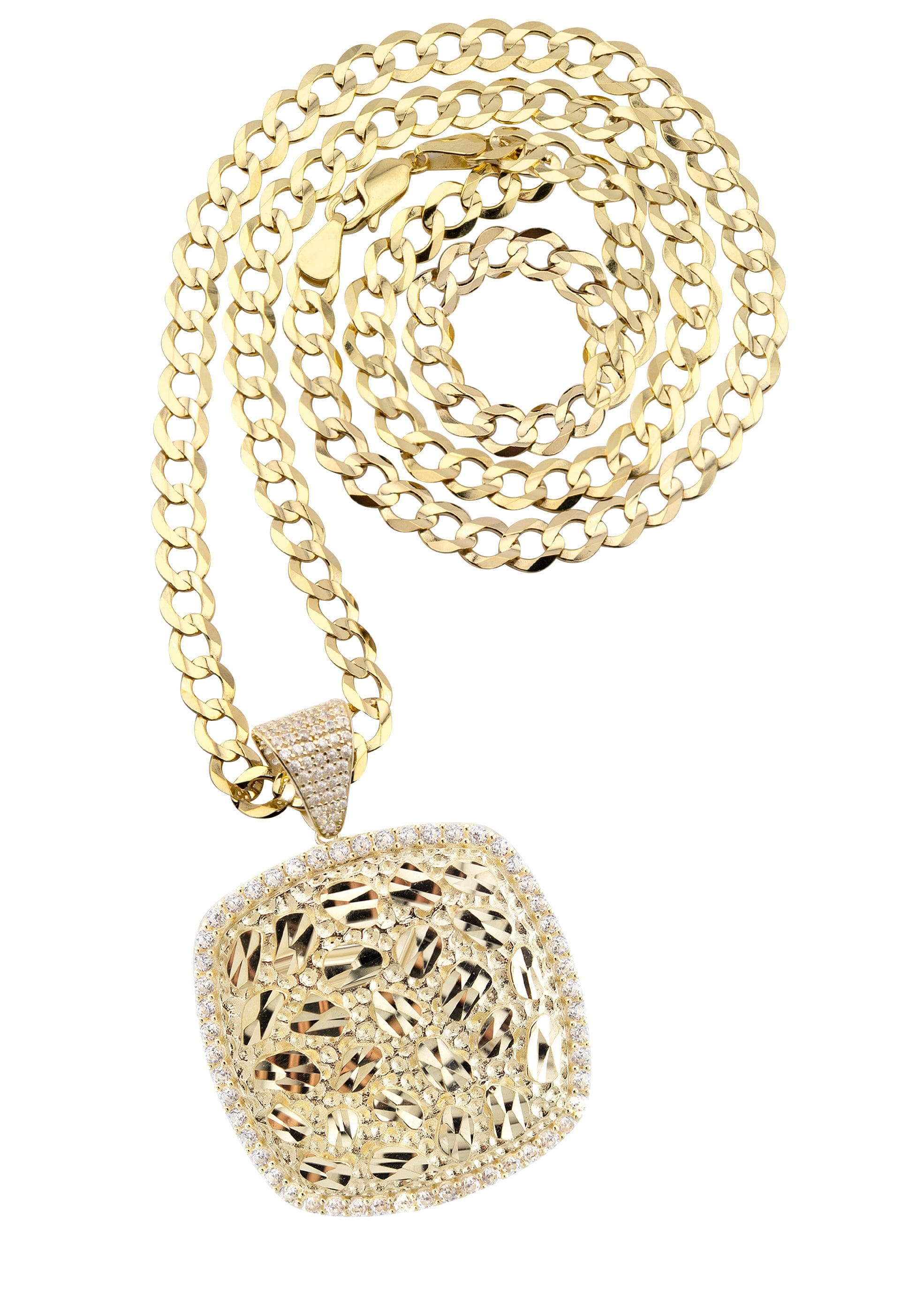 Manufacturer 1 10K Yellow Gold Nugget Necklace | Appx. 5.5 - 19.5 Grams