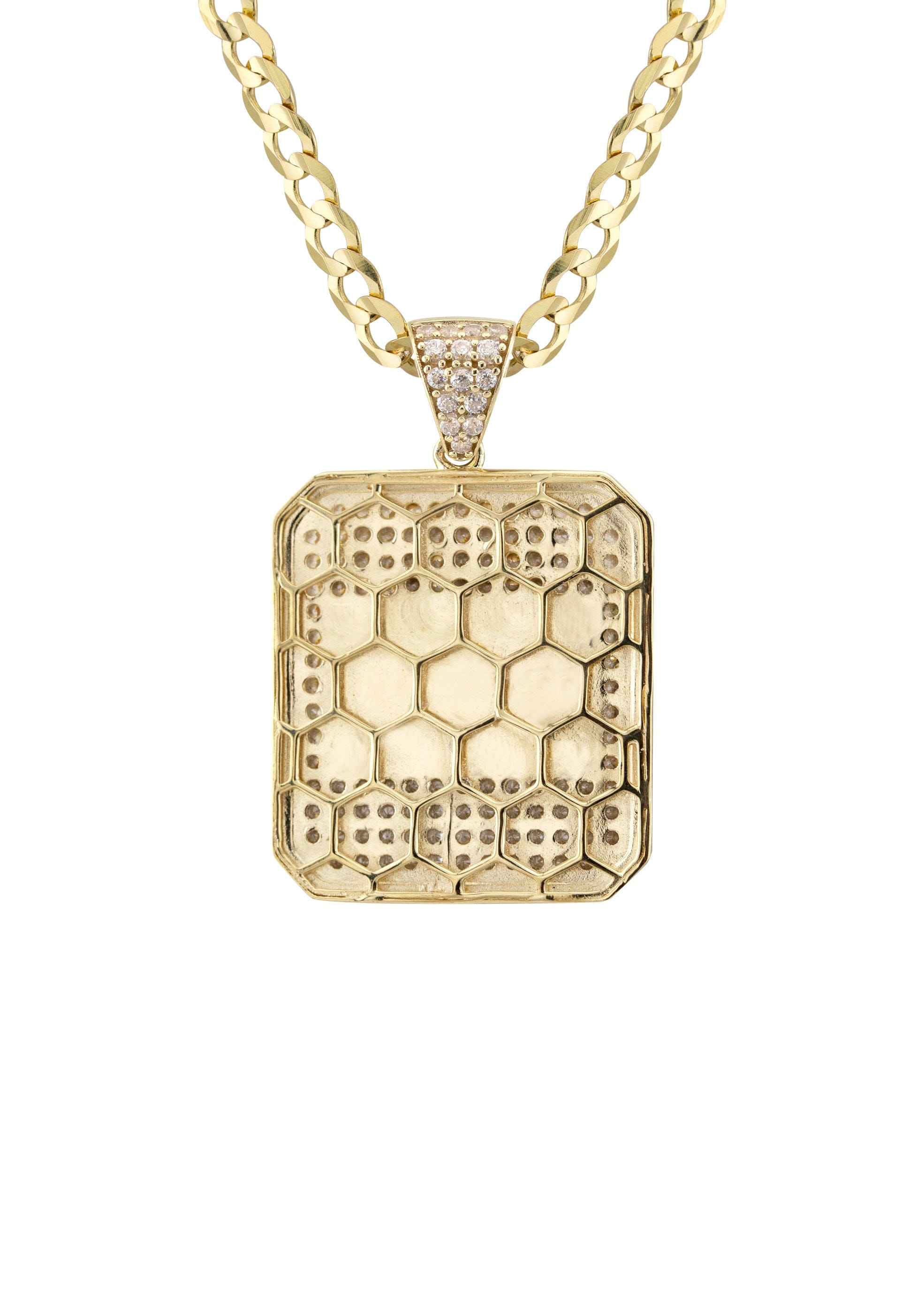 Manufacturer 1 10K Yellow Gold Flag of the Dominican Republic Necklace | Appx. 5 - 12 Grams