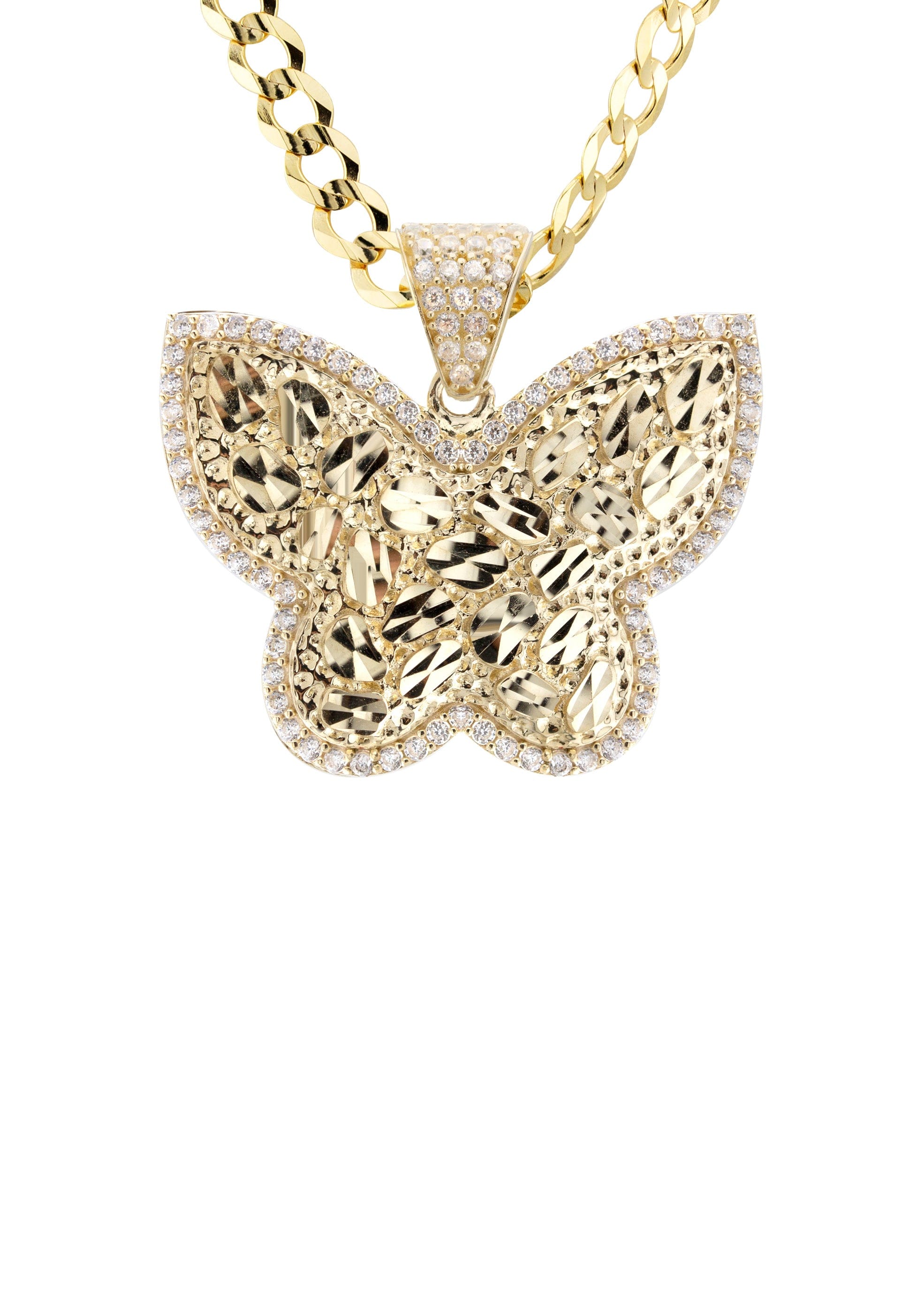 Manufacturer 1 10K Yellow Gold Butterfly Nugget Necklace | Appx. 6 - 20 Grams