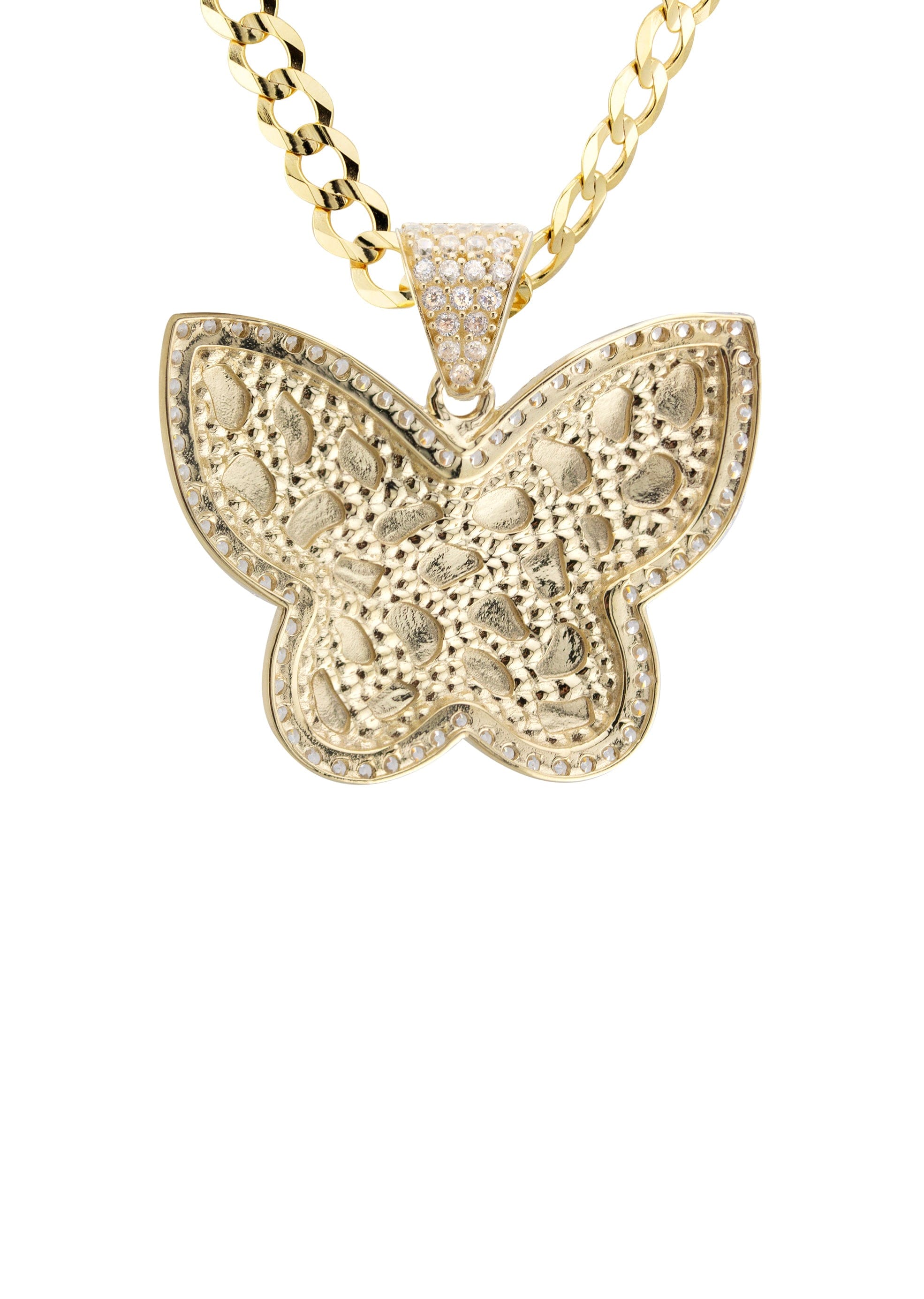 Manufacturer 1 10K Yellow Gold Butterfly Nugget Necklace | Appx. 6 - 20 Grams