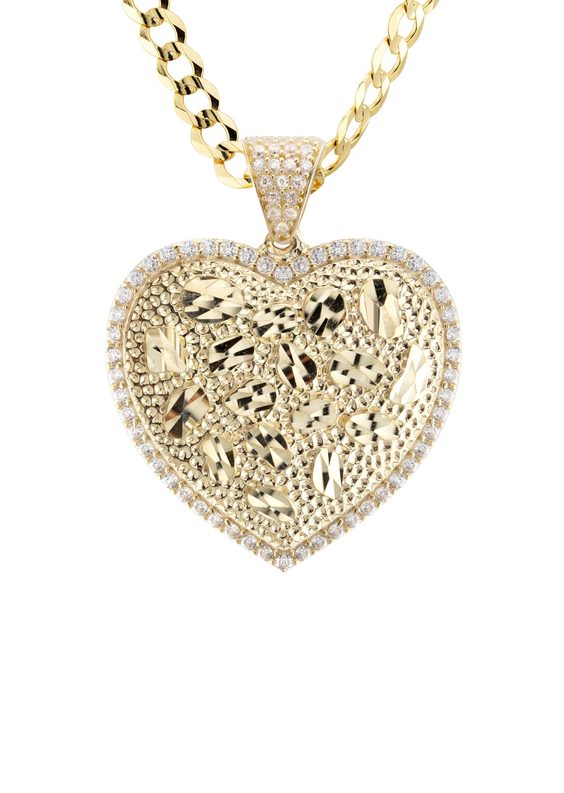 Manufacturer 1 10K Yellow Gold Heart Nugget Necklace | Appx. 4.5 - 18.5 Grams