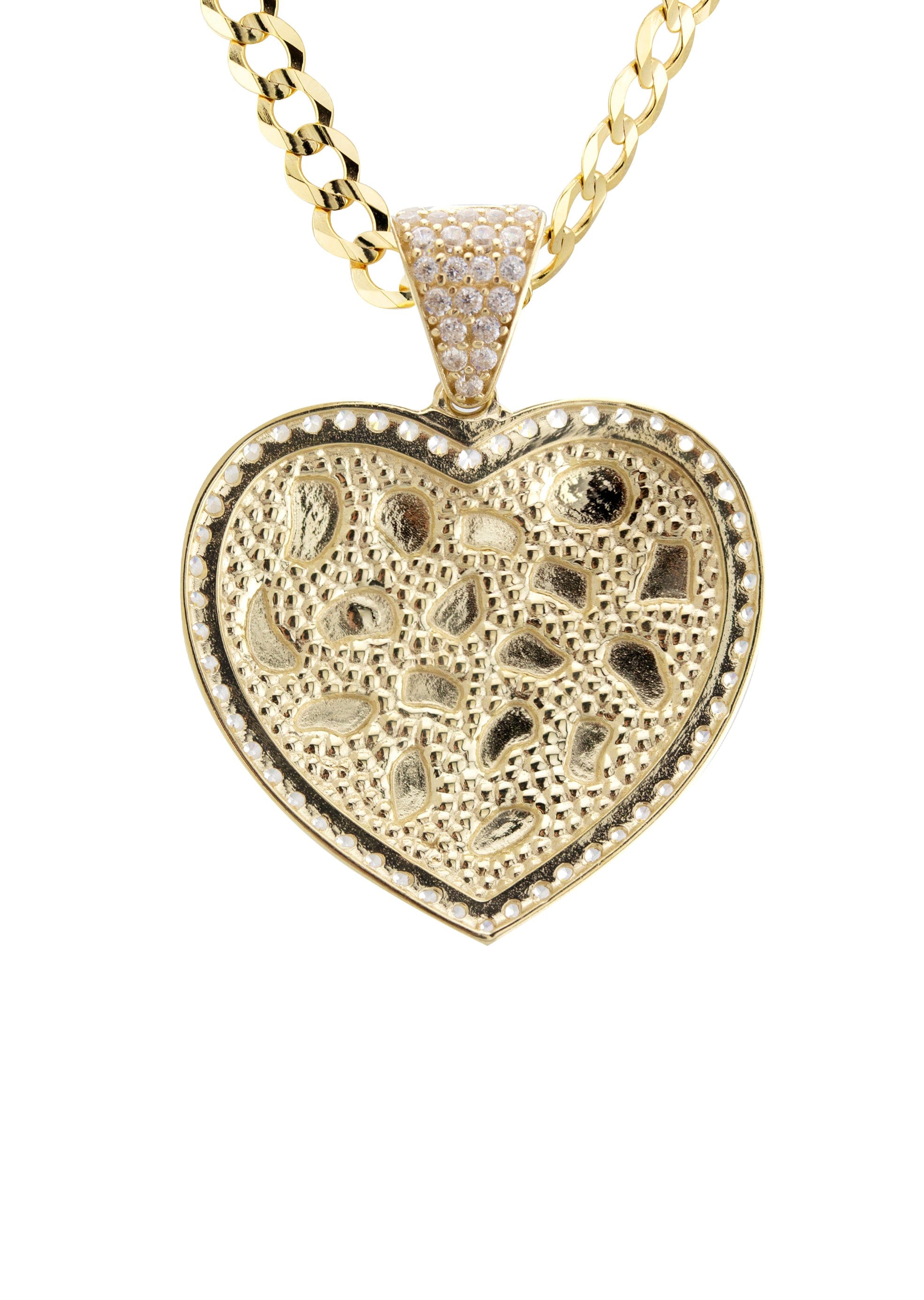 Manufacturer 1 10K Yellow Gold Heart Nugget Necklace | Appx. 4.5 - 18.5 Grams