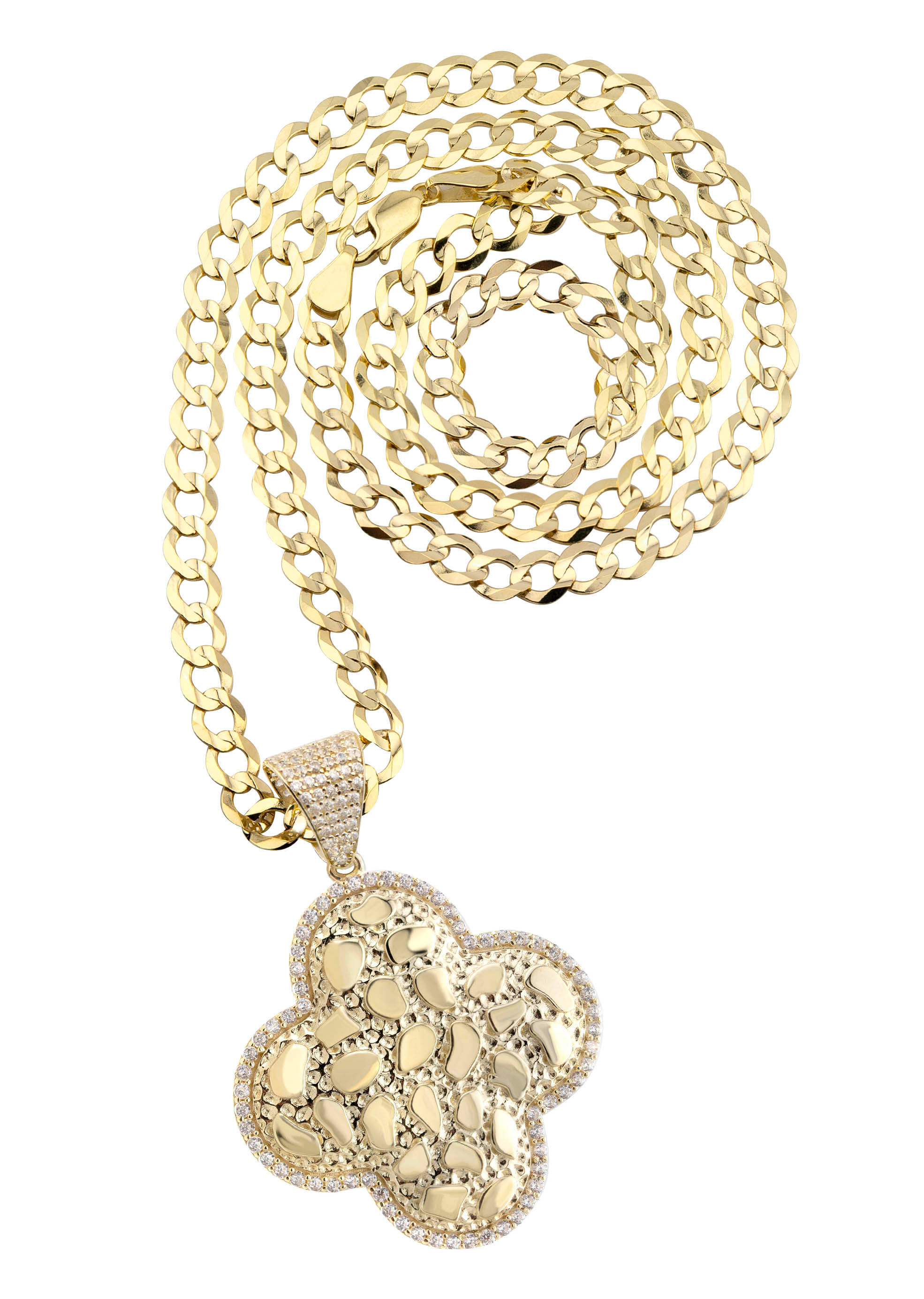 Manufacturer 1 10K Yellow Gold Nugget Necklace | Appx. 4.5 - 18.5 Grams