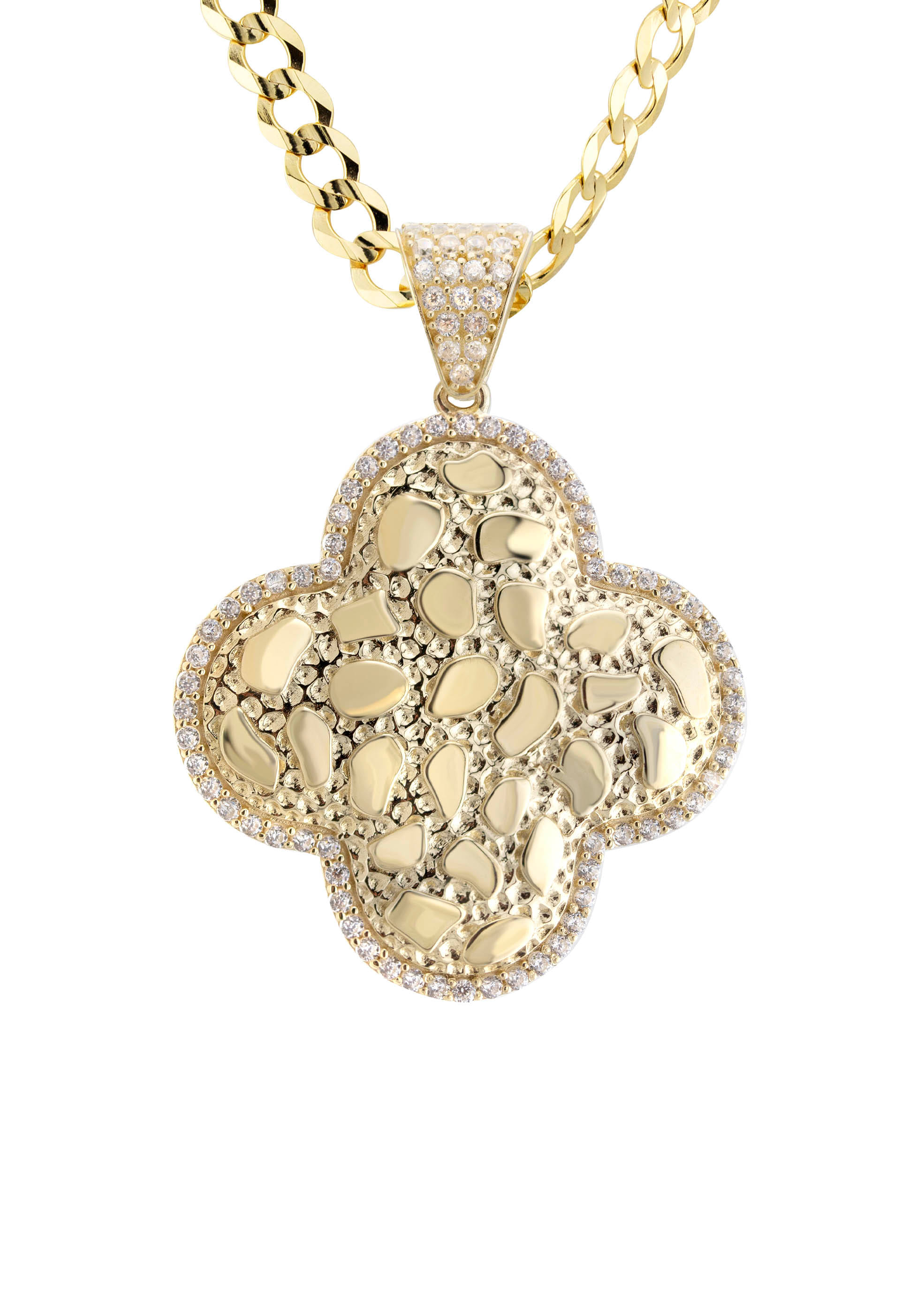 Manufacturer 1 10K Yellow Gold Nugget Necklace | Appx. 4.5 - 18.5 Grams