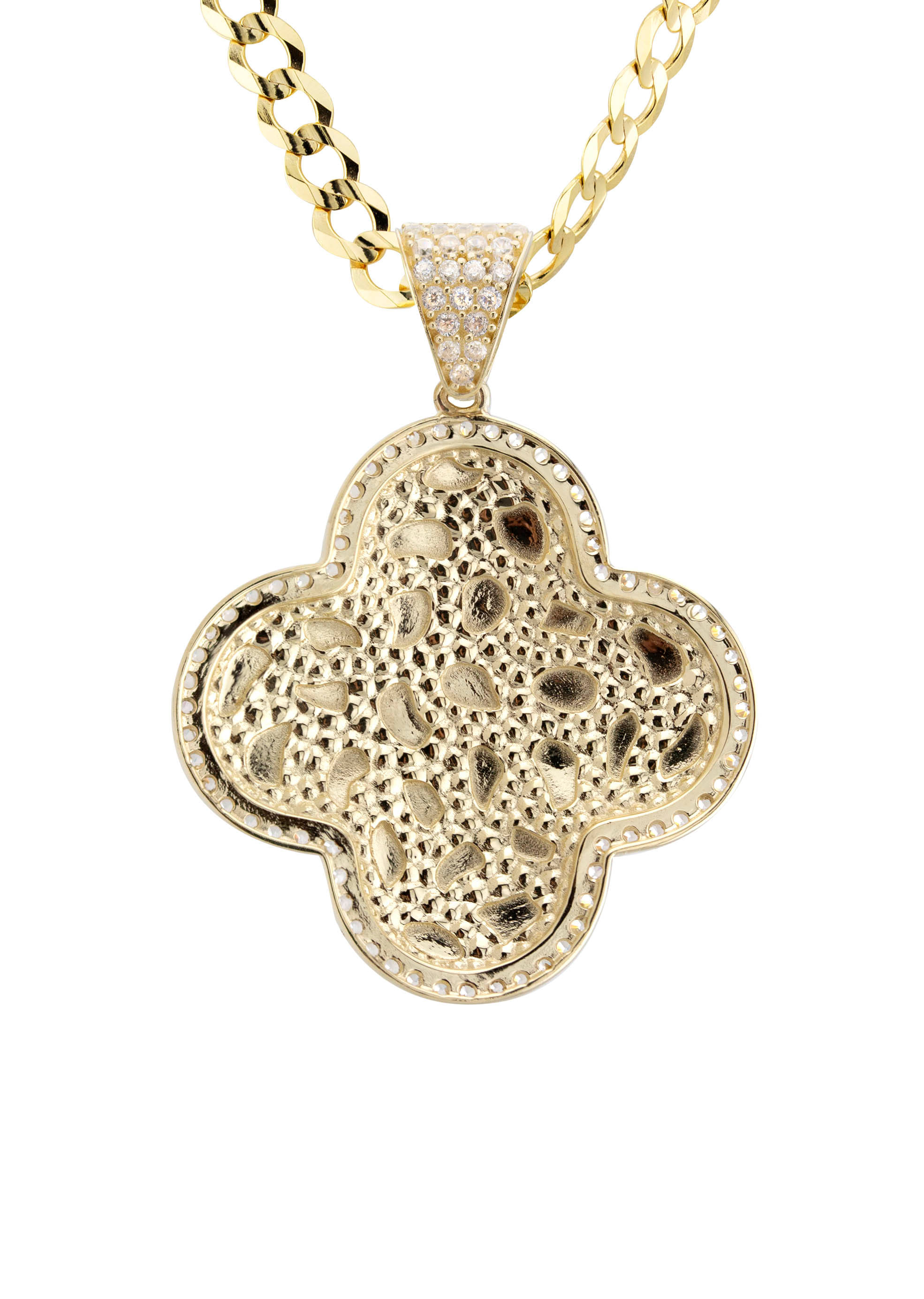 Manufacturer 1 10K Yellow Gold Nugget Necklace | Appx. 4.5 - 18.5 Grams