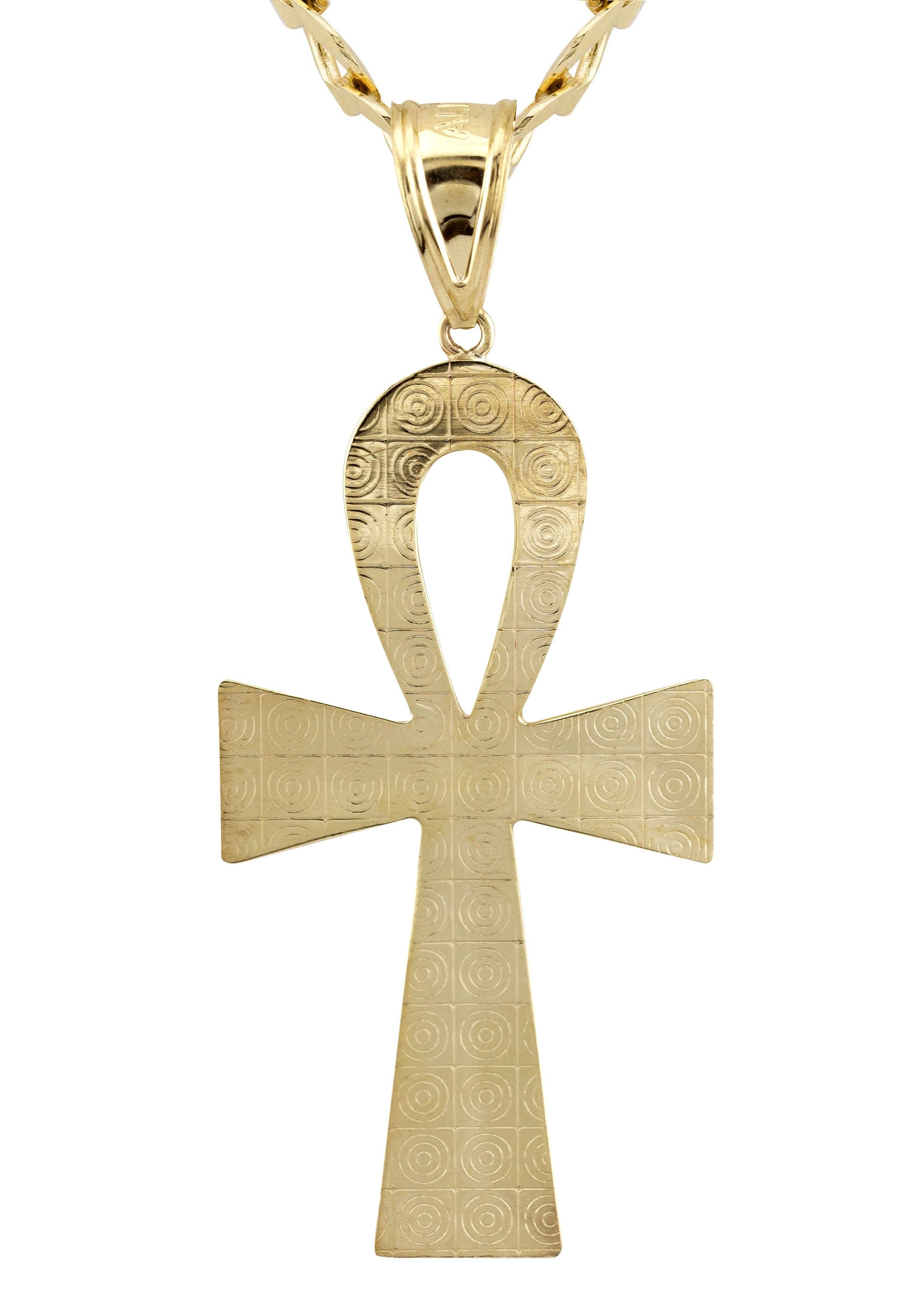 Manufacturer 1 10K Yellow Gold Ankh Necklace | Small 7 Grams - Large 13 Grams