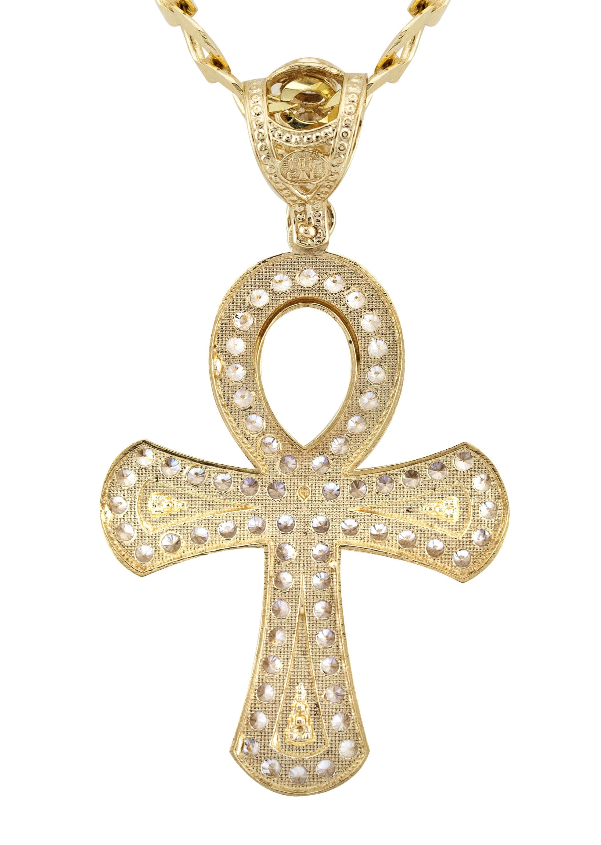 Manufacturer 1 10K Yellow Gold Ankh Necklace | Small 10 Grams - Large 19 Grams