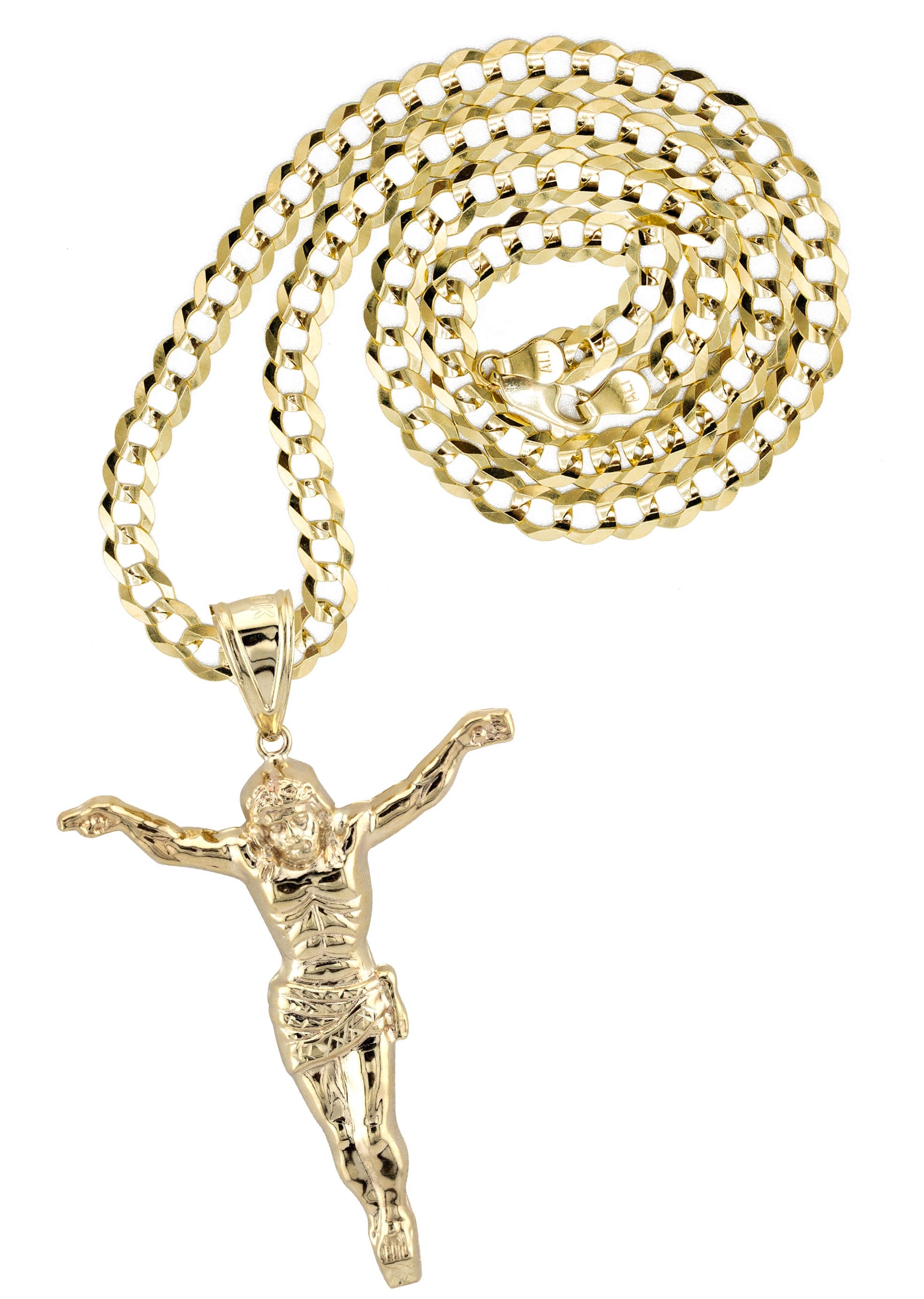 Manufacturer 1 10K Yellow Gold Cross Necklace | Small 5 Grams - Large 12 Grams