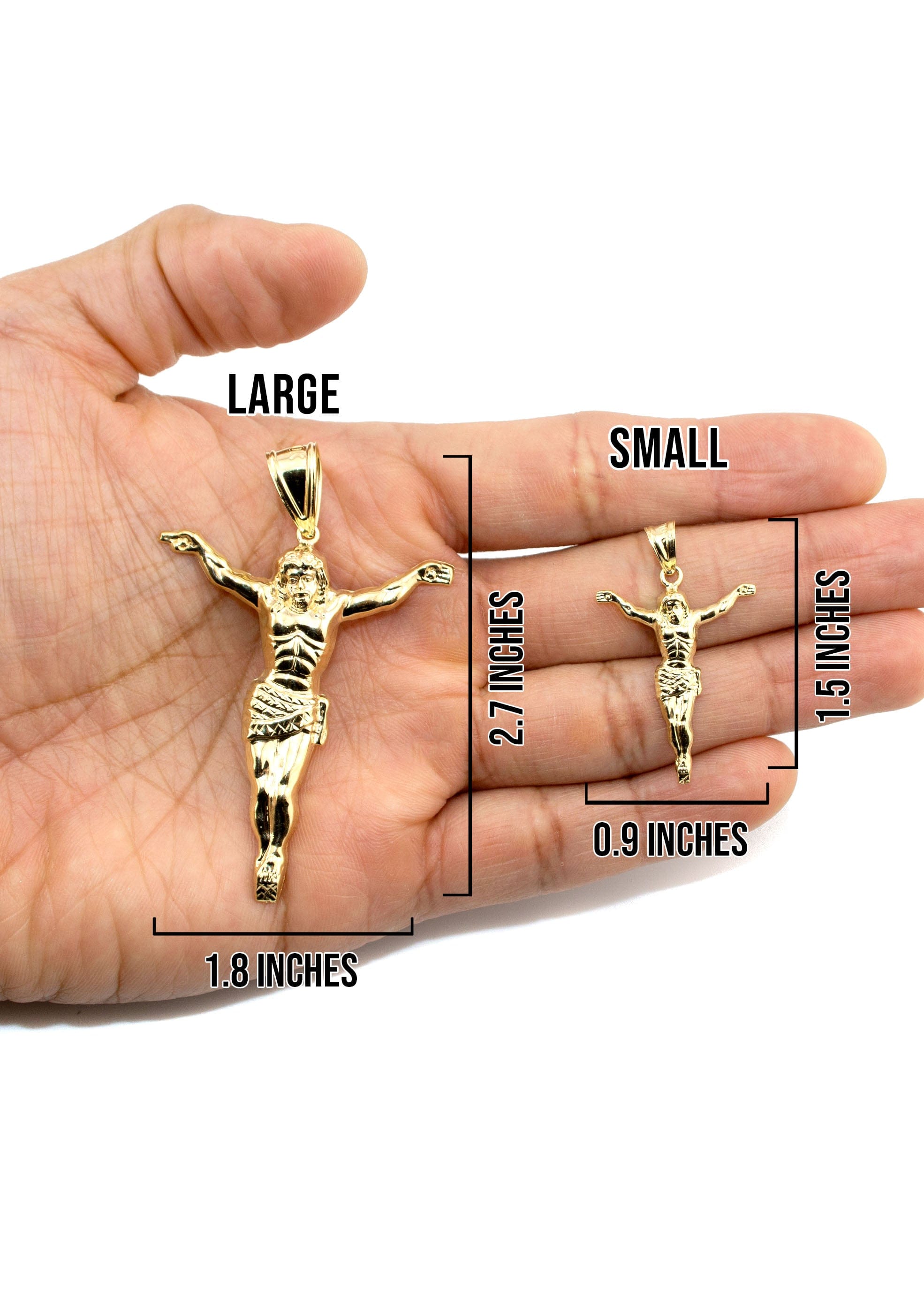 Manufacturer 1 10K Yellow Gold Cross Necklace | Small 5 Grams - Large 12 Grams