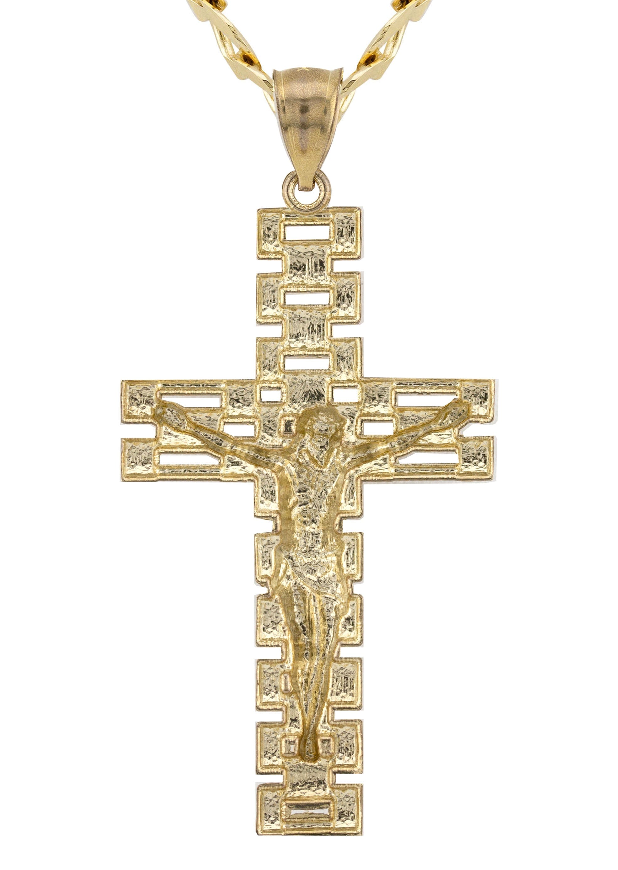 Manufacturer 1 10K Yellow Gold Cross Necklace | Small 9 Grams - Large 17 Grams