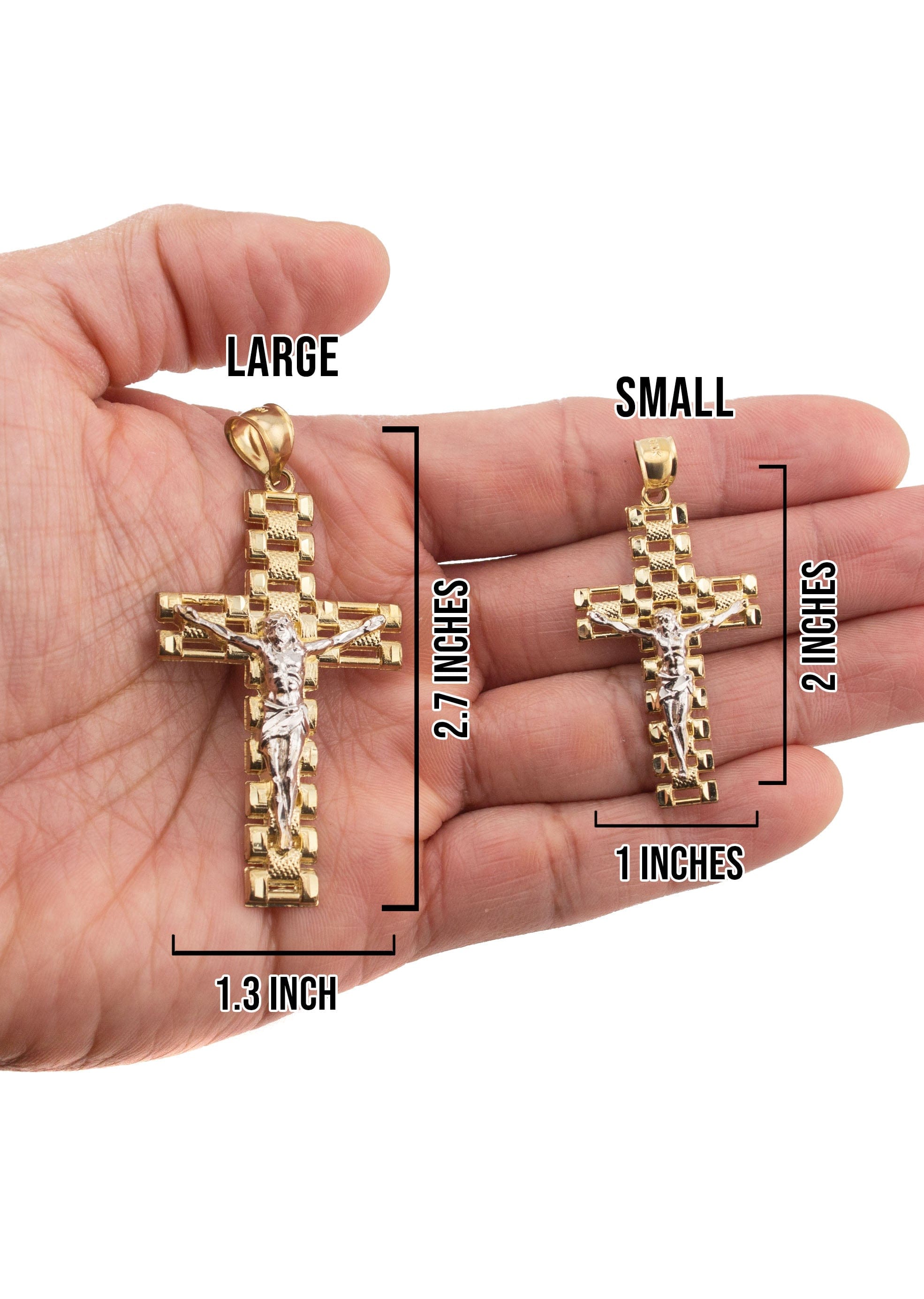 Manufacturer 1 10K Yellow Gold Cross Necklace | Small 9 Grams - Large 17 Grams