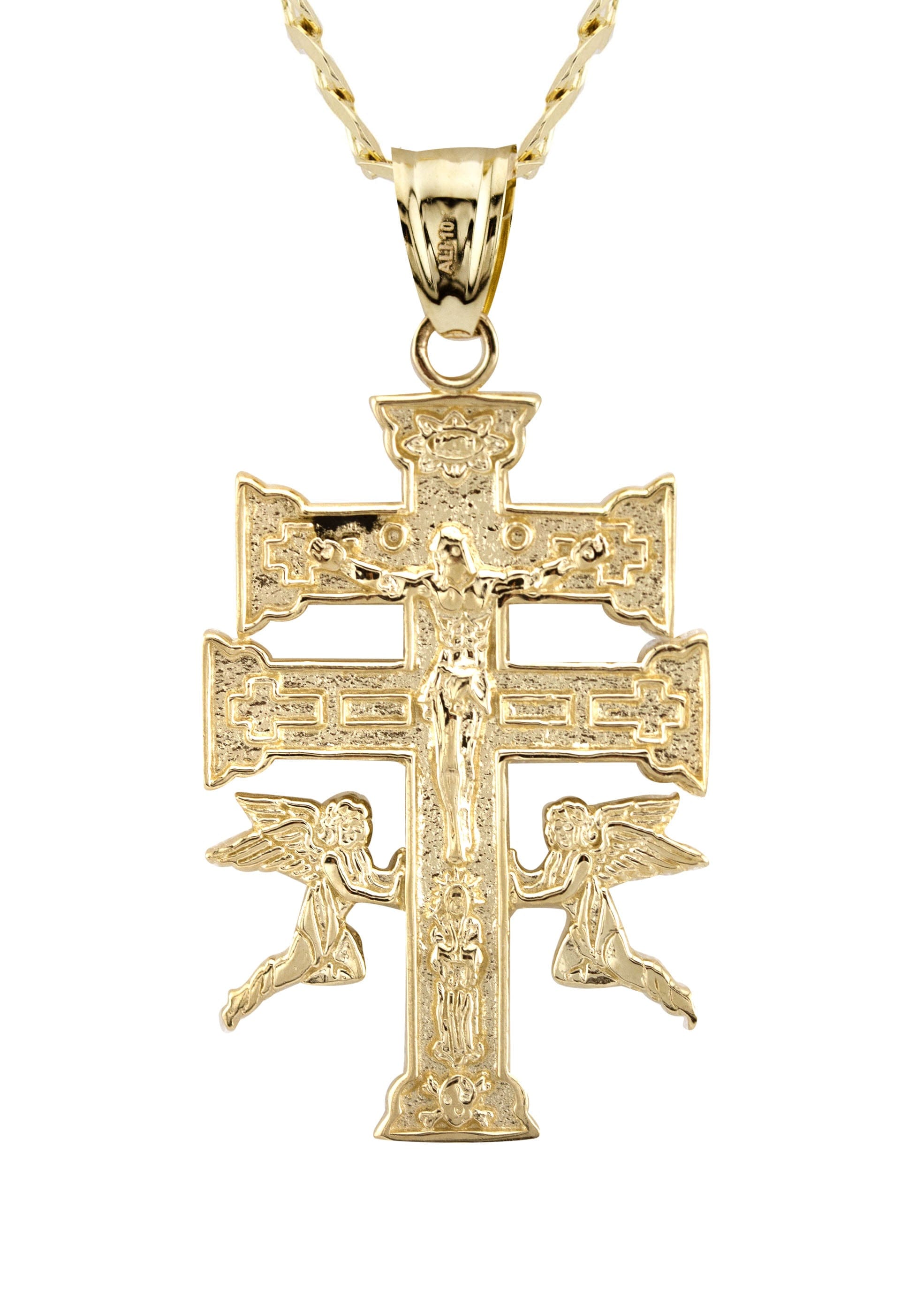 Manufacturer 1 10K Yellow Gold Cross Necklace | Small 6 Grams - Large 17 Grams