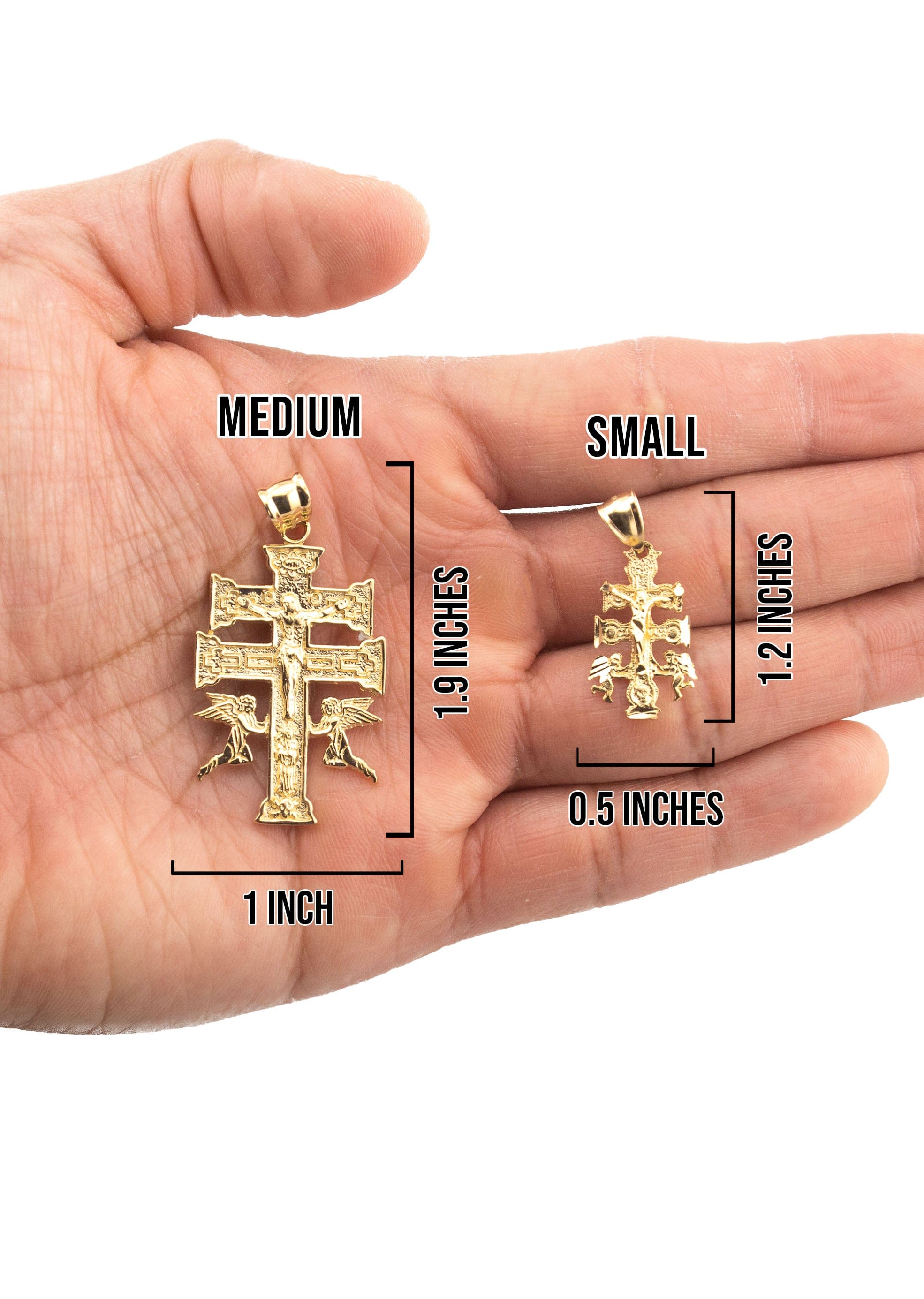 Manufacturer 1 10K Yellow Gold Cross Necklace | Small 6 Grams - Large 17 Grams