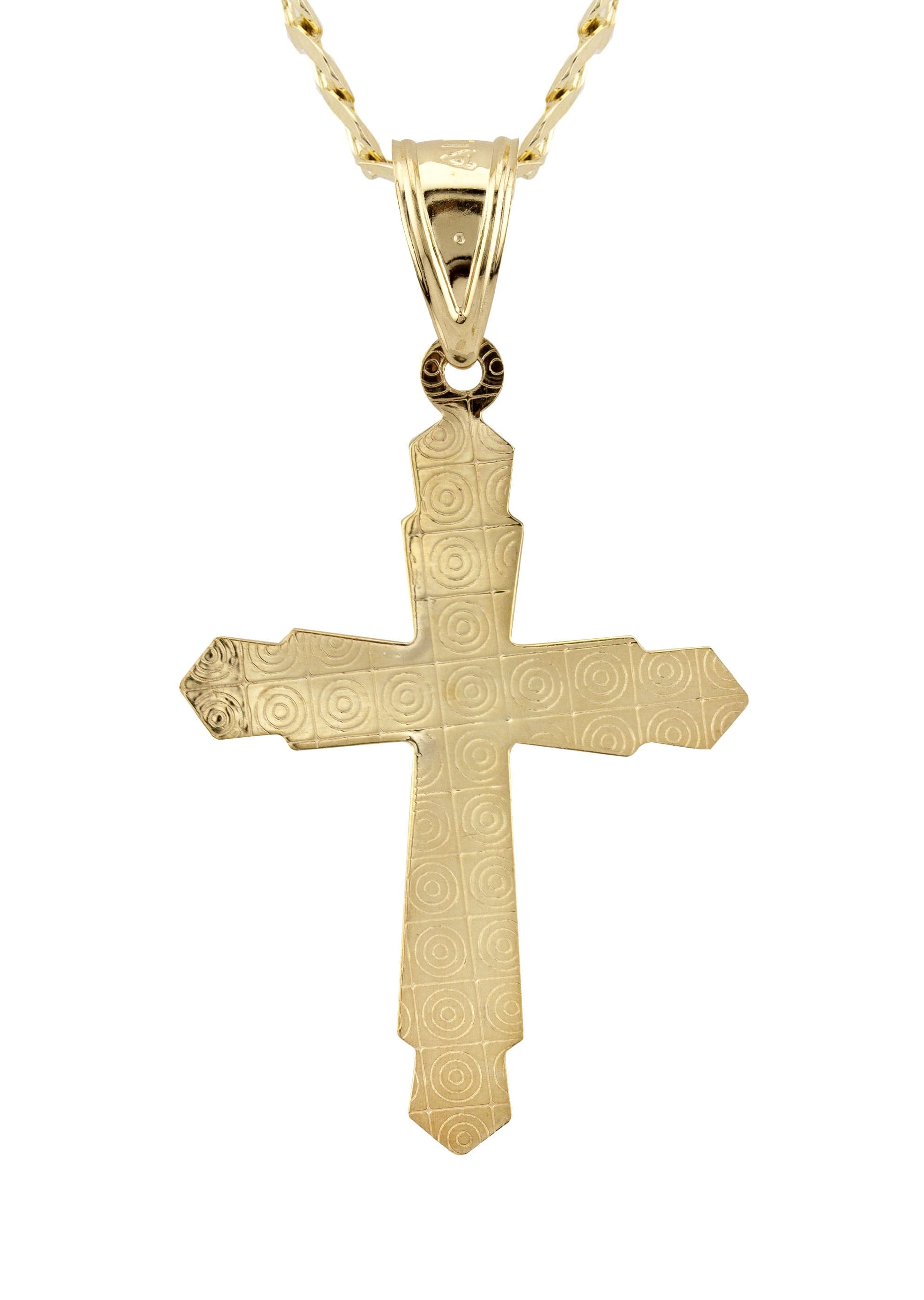 Manufacturer 1 10K Yellow Gold Cross Necklace | Small 5 Grams - Large 11 Grams
