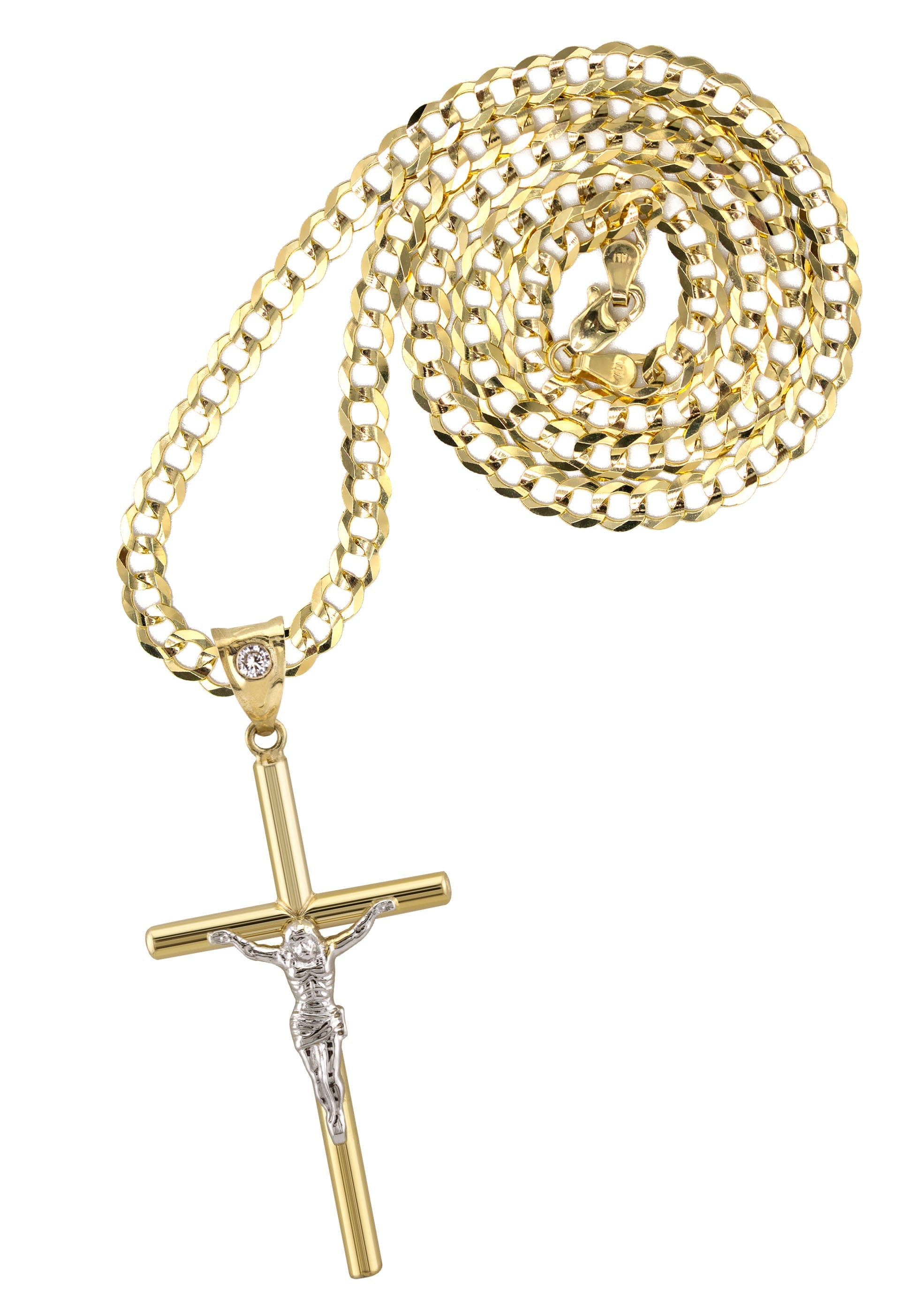 Manufacturer 1 10K Yellow Gold Cross Necklace | Small 4 Grams - Large 8 Grams