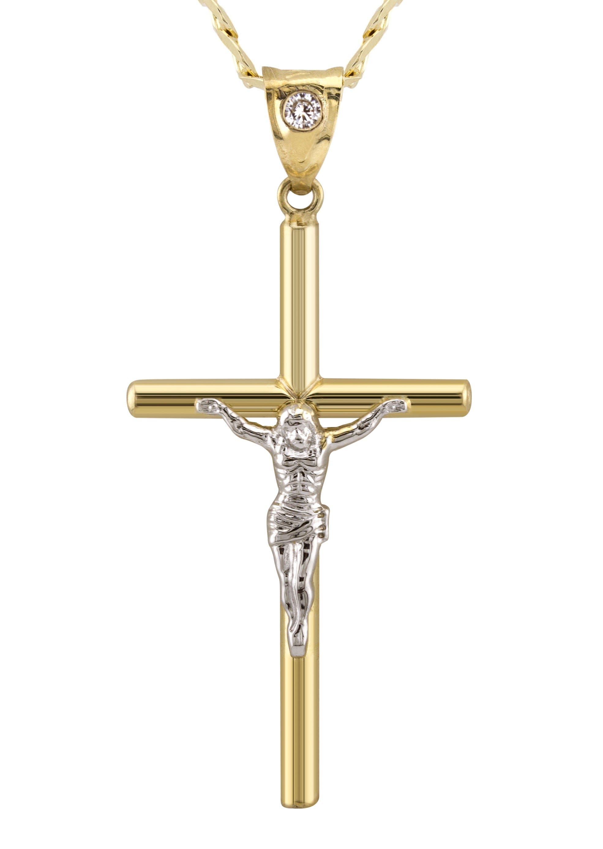 Manufacturer 1 10K Yellow Gold Cross Necklace | Small 4 Grams - Large 8 Grams