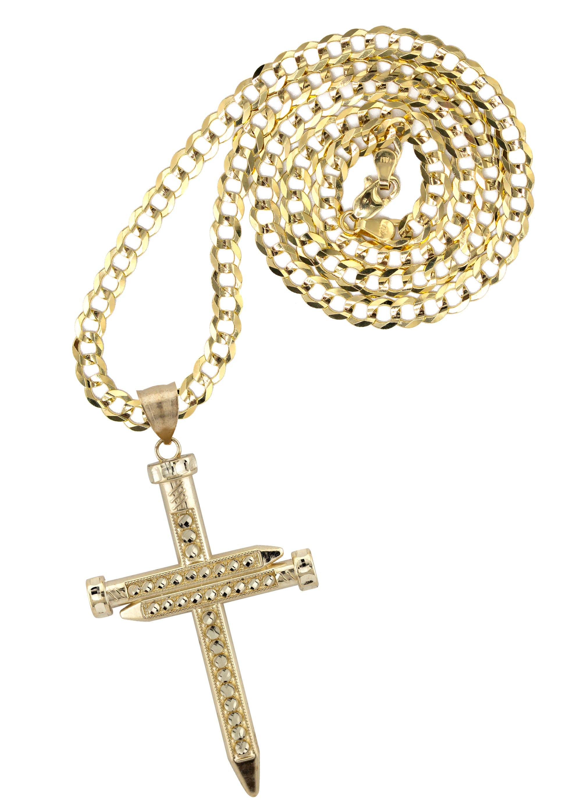 Manufacturer 1 10K Yellow Gold Cross Necklace | Small 6 Grams - Large 10 Grams