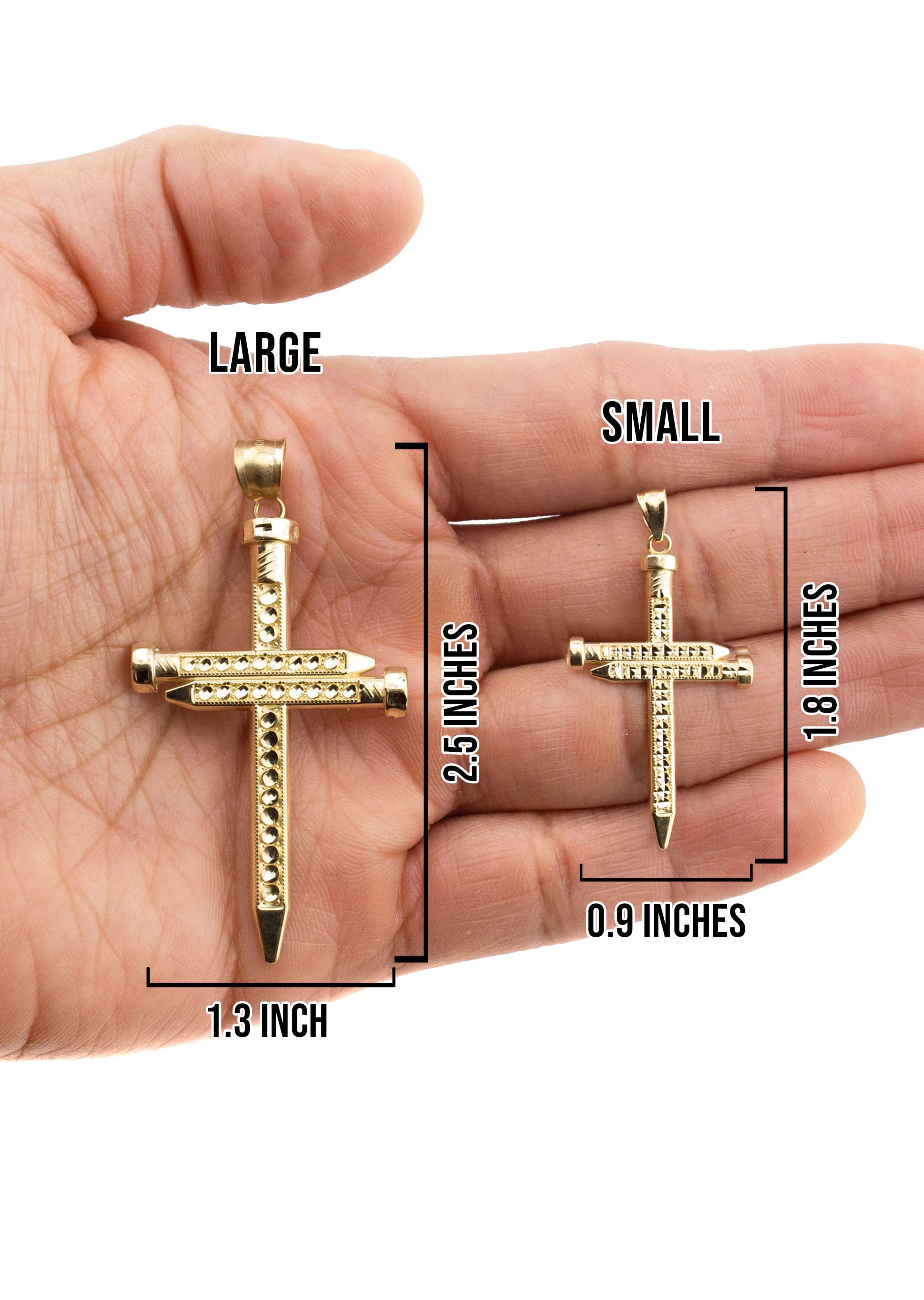 Manufacturer 1 10K Yellow Gold Cross Necklace | Small 6 Grams - Large 10 Grams