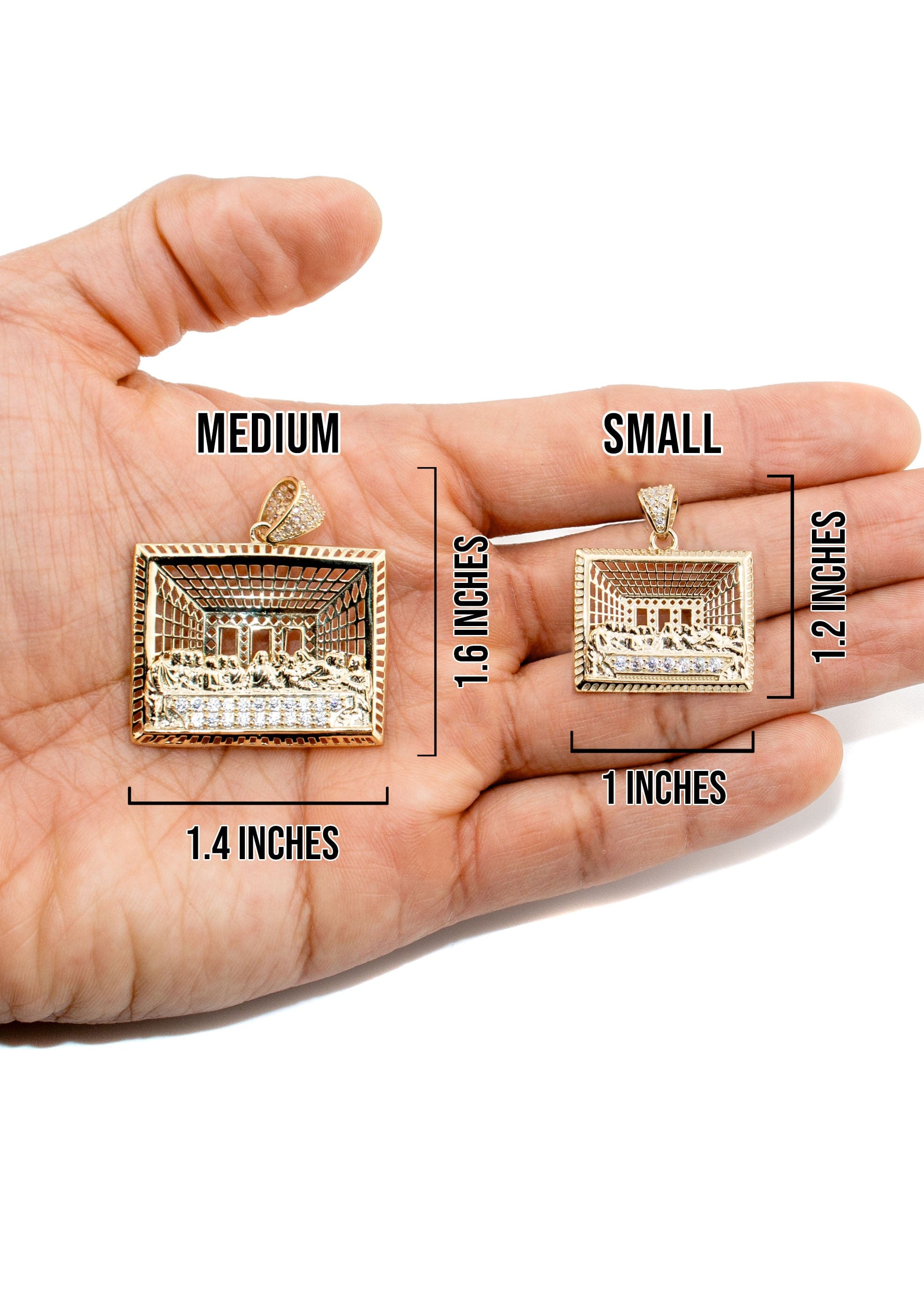 Manufacturer 1 10K Yellow Gold Last Supper Necklace | Small 9 Grams - Large 15 Grams