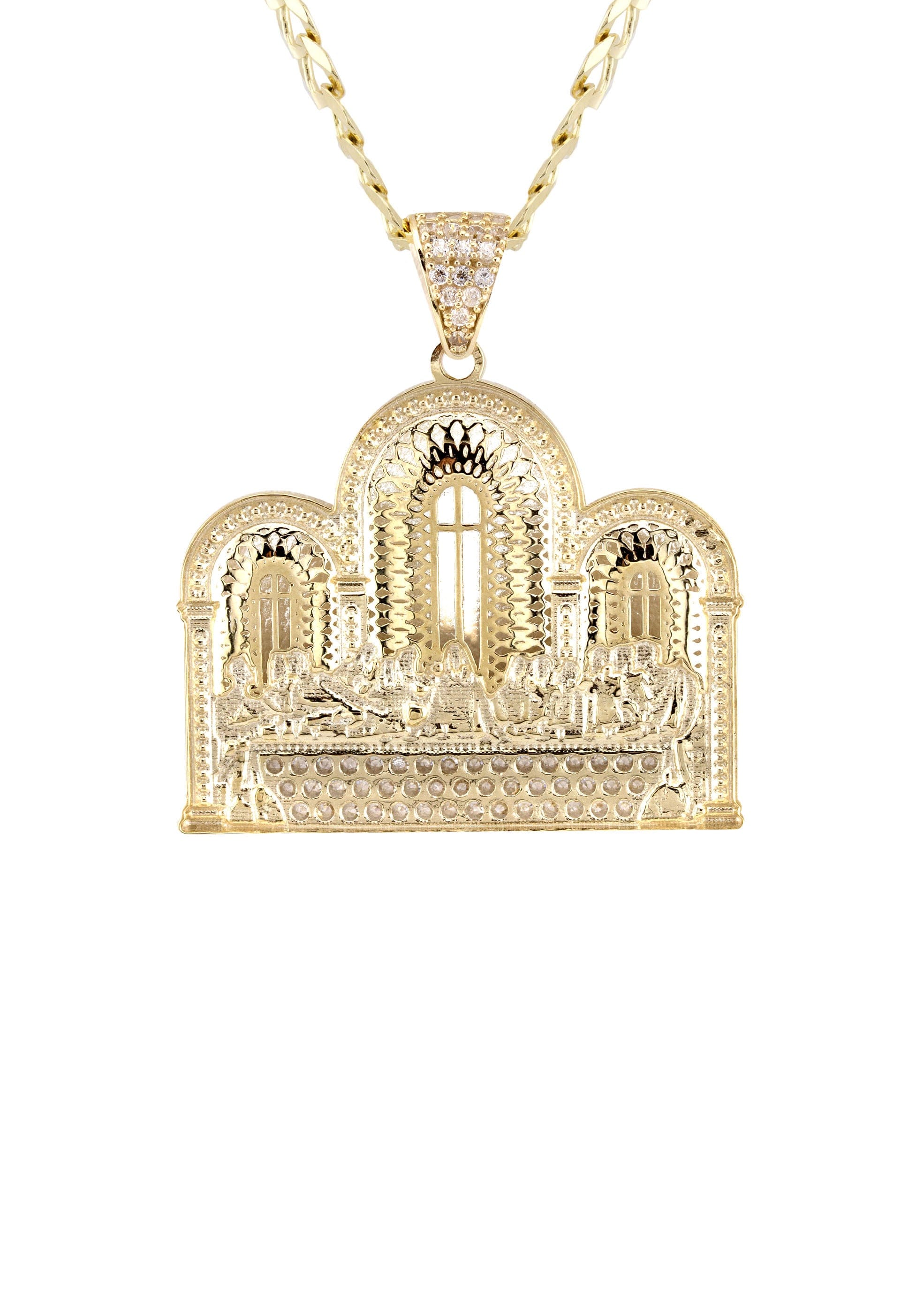 Manufacturer 1 10K Yellow Gold Last Supper Necklace | Small 8 Grams - Large 16 Grams