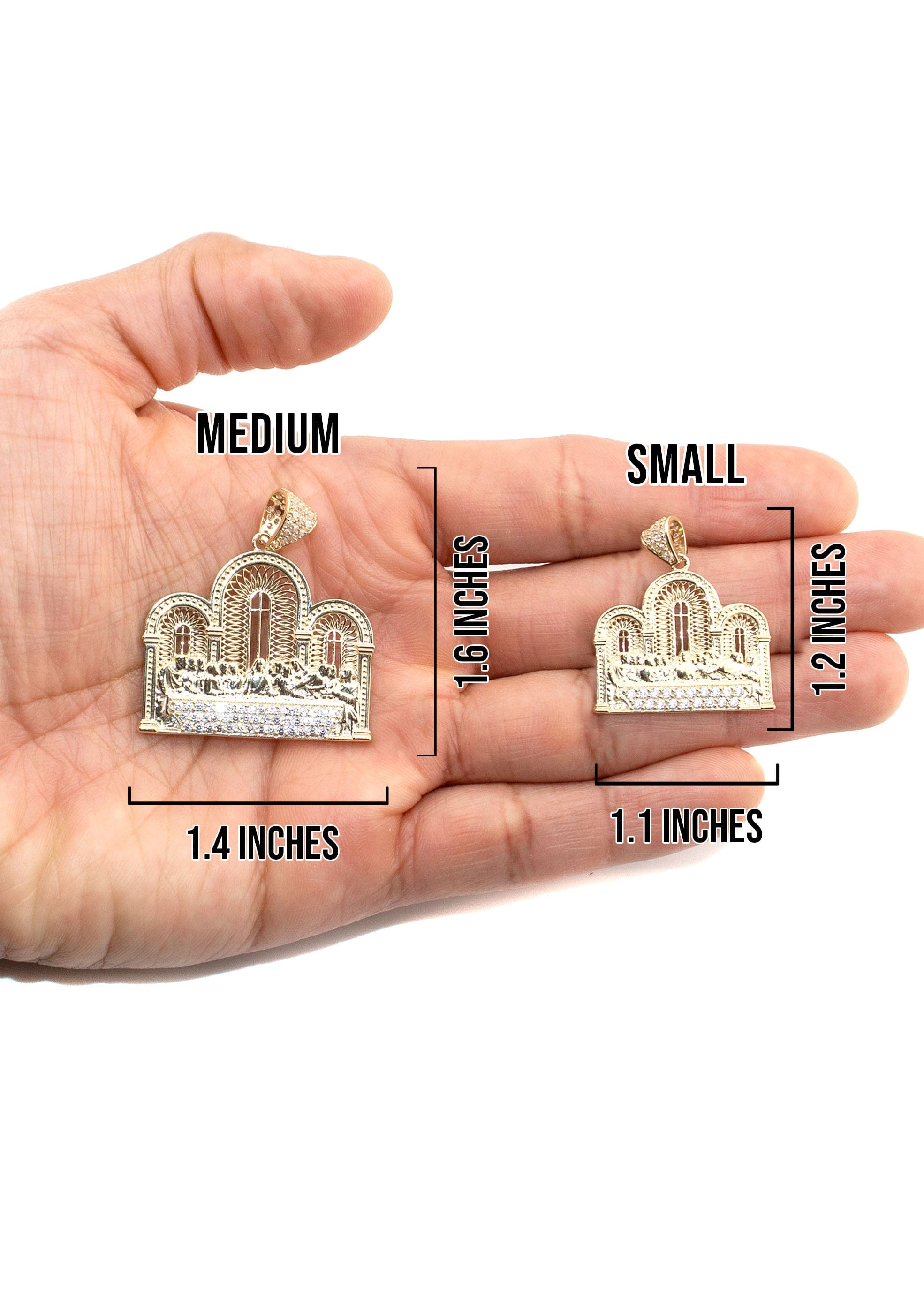 Manufacturer 1 10K Yellow Gold Last Supper Necklace | Small 8 Grams - Large 16 Grams