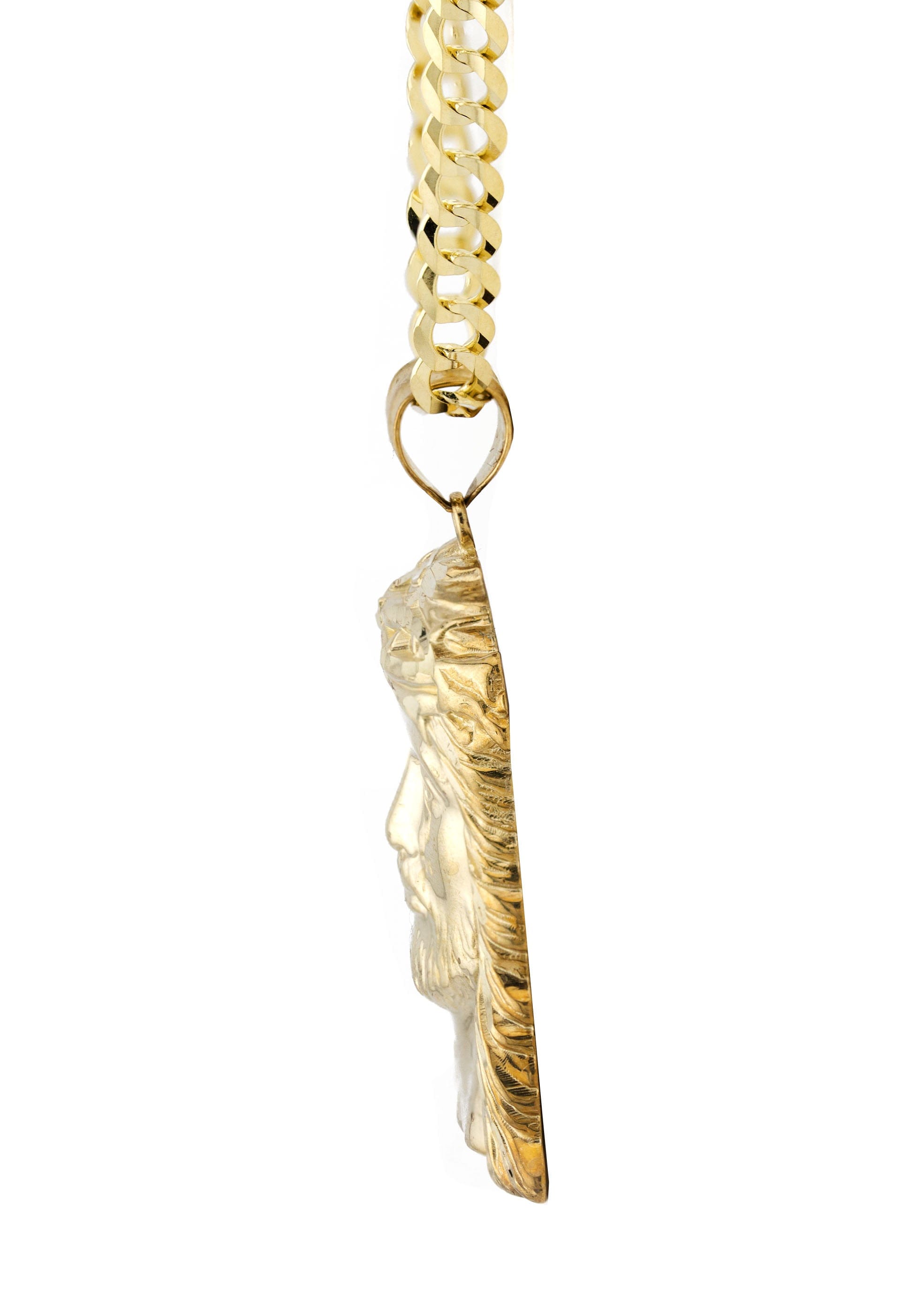 Manufacturer 1 10K Yellow Gold Jesus Head Necklace | Small 5 Grams - Large 17 Grams