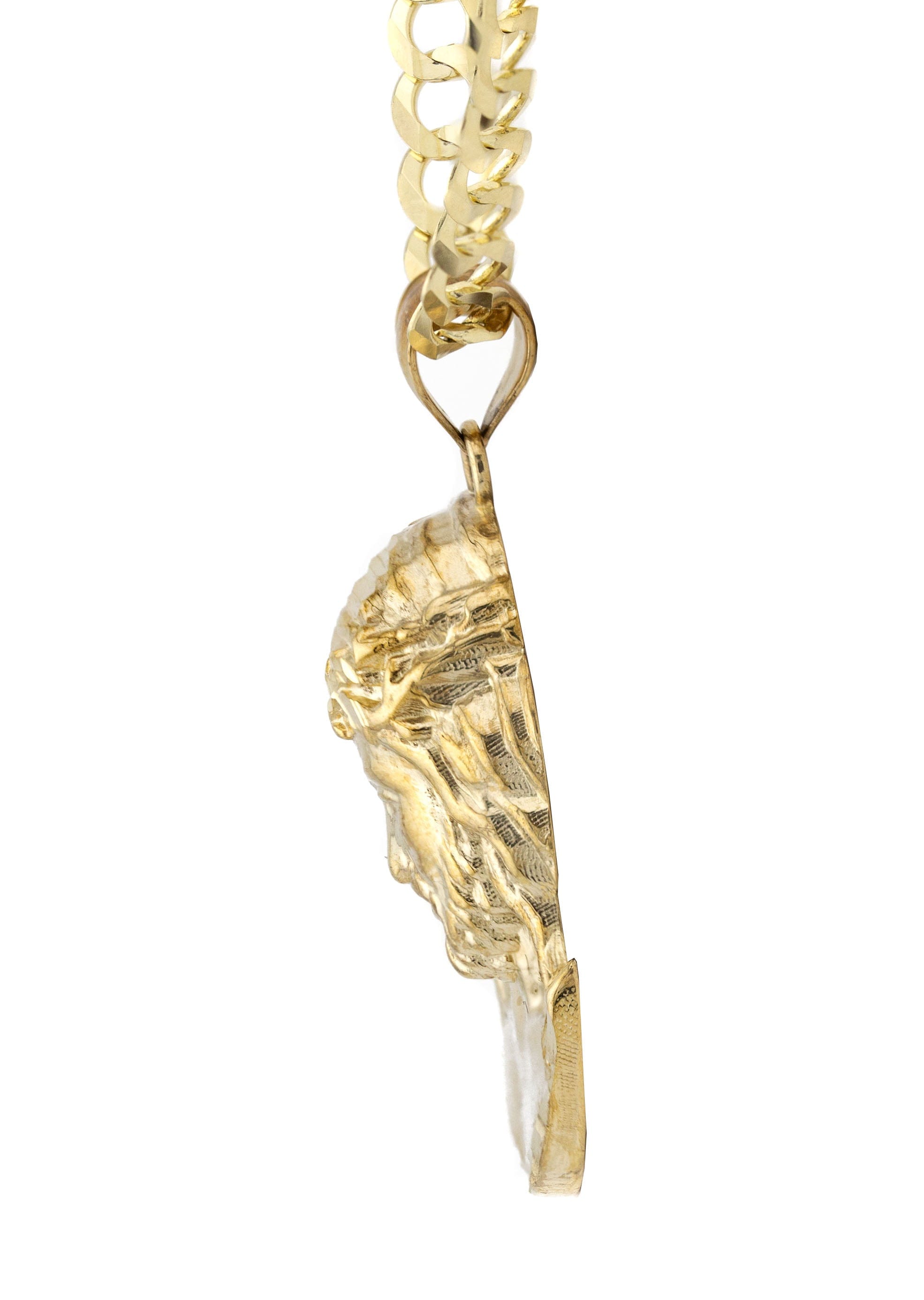 Manufacturer 1 10K Yellow Gold Jesus Head Necklace | Small 6 Grams - Large 11 Grams