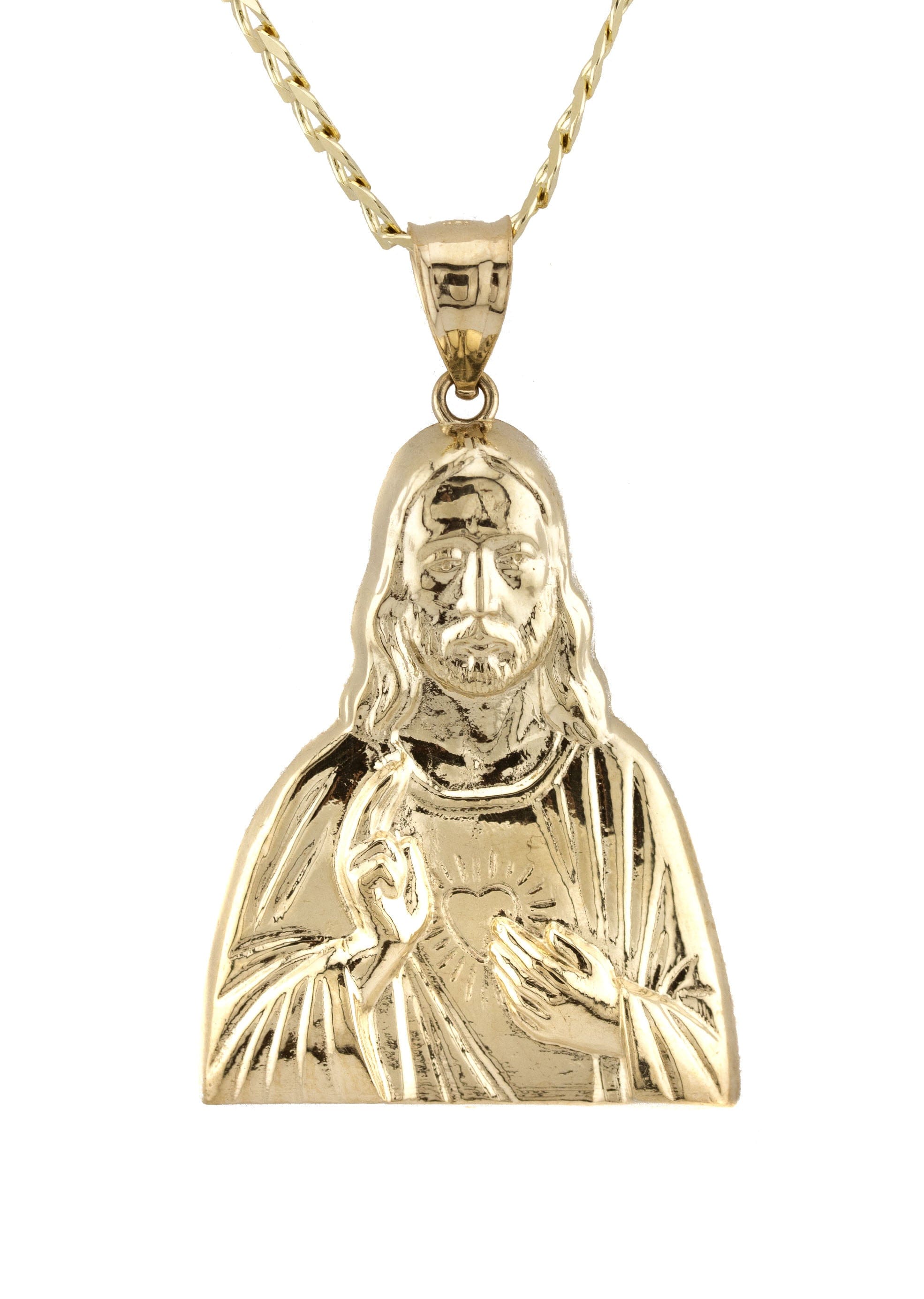 Manufacturer 1 10K Yellow Gold Jesus Head Necklace | Small 8 Grams - Large 17 Grams