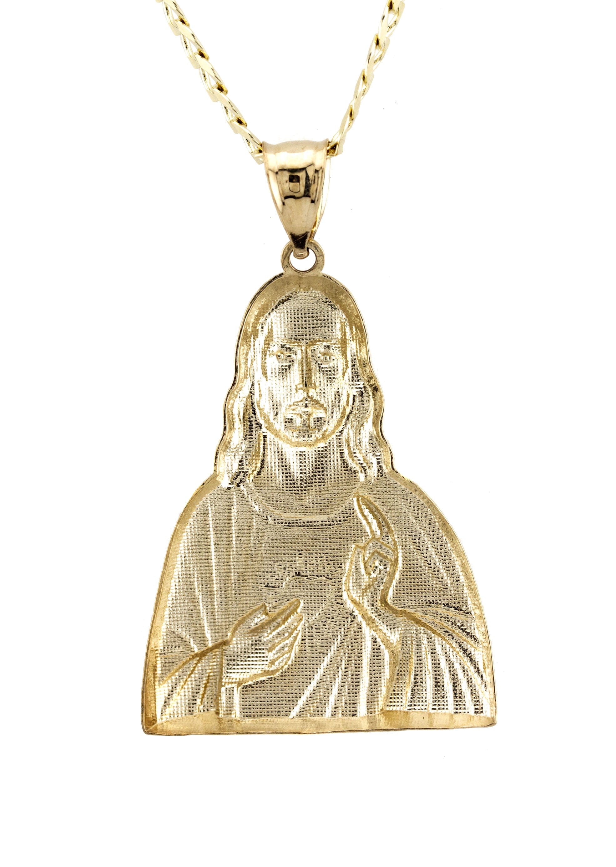 Manufacturer 1 10K Yellow Gold Jesus Head Necklace | Small 8 Grams - Large 17 Grams